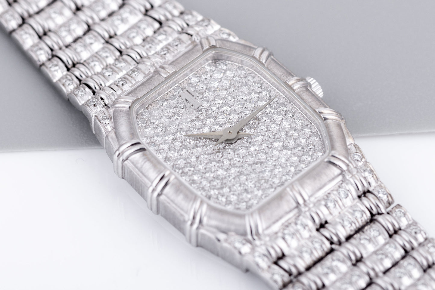 Unworn Audemars Piguet Bamboo | Pave Diamond Dial & Bracelet | 18k White Gold | 20mm | Circa 1980's