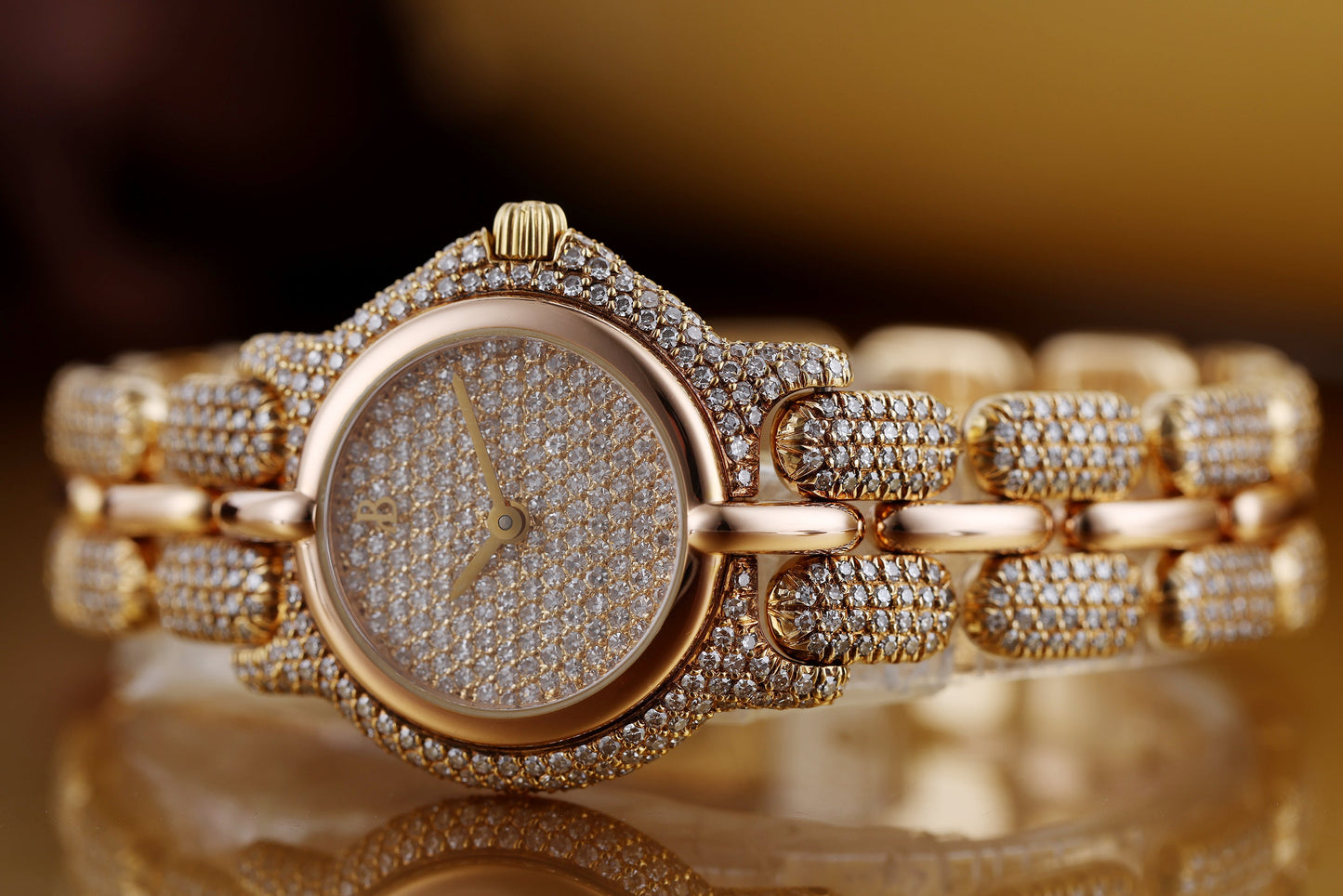 Unworn Bertolucci Pulchra Ladies Wristwatch | REF. 121.8059.68 | Pave Diamond Dial, Case & Bracelet | 18k Rose Gold | 26mm