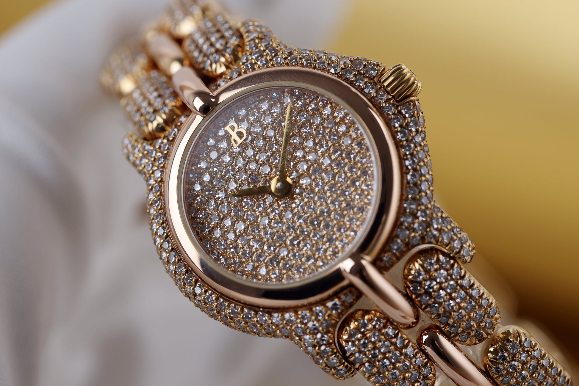 Unworn Bertolucci Pulchra Ladies Wristwatch | REF. 121.8059.68 | Pave Diamond Dial, Case & Bracelet | 18k Rose Gold | 26mm