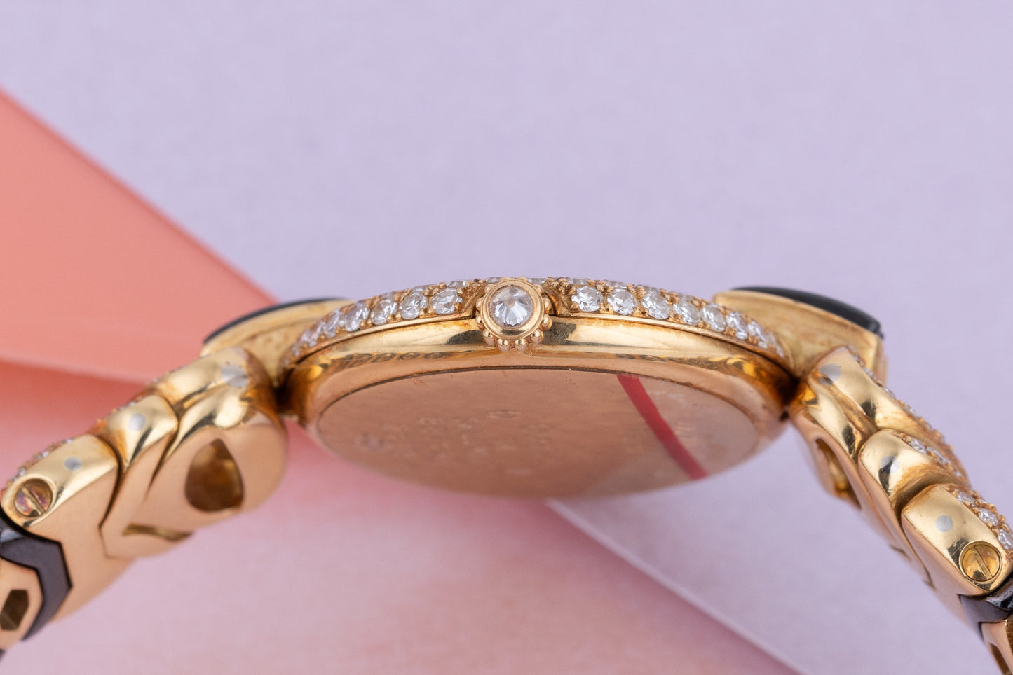 Unworn Cartier Colisee | REF. 881092 | Pave Diamonds, Tourmaline & Hematite | 24mm | 18k Yellow Gold