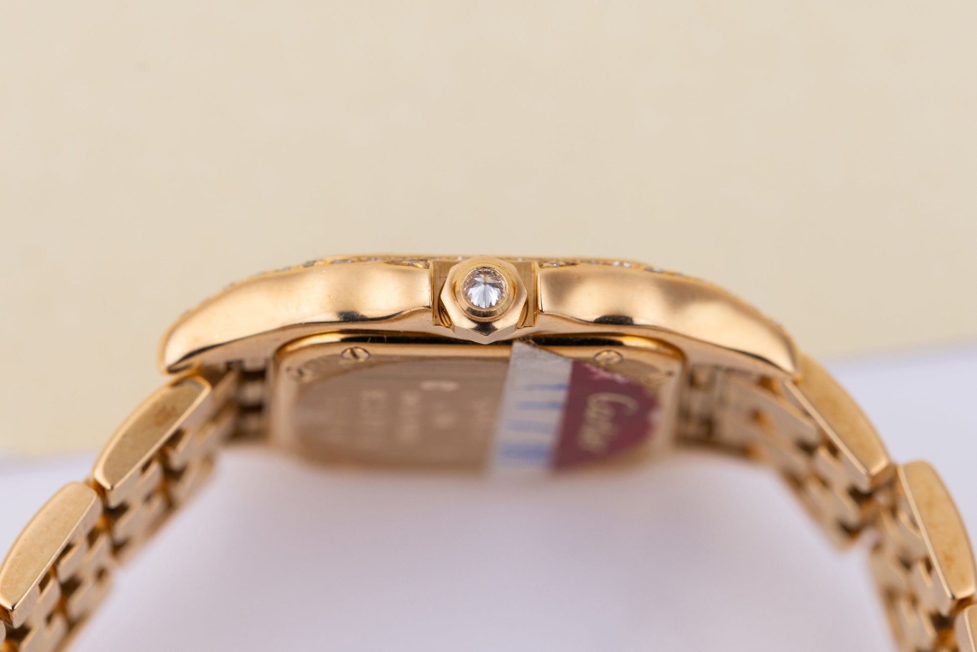 Unworn Cartier Panthere | REF. 8057915 | Cream Diamond Dial, Diamond Bezel & Bracelet | 22mm | 18k Yellow Gold