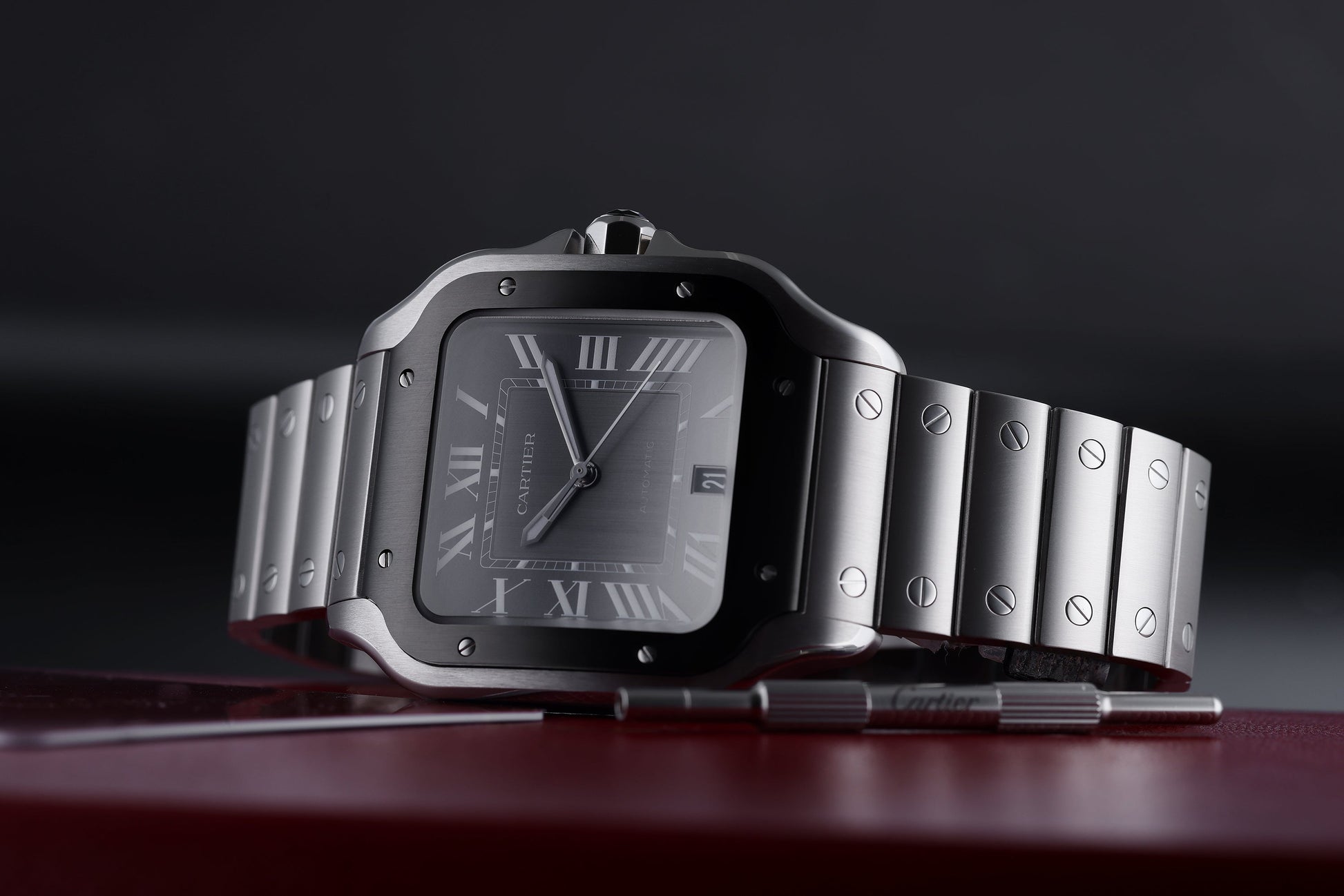 Unworn Cartier Santos Large | REF. WSSA0037 | Grey Dial | 2022 | Box & Papers | Stainless Steel