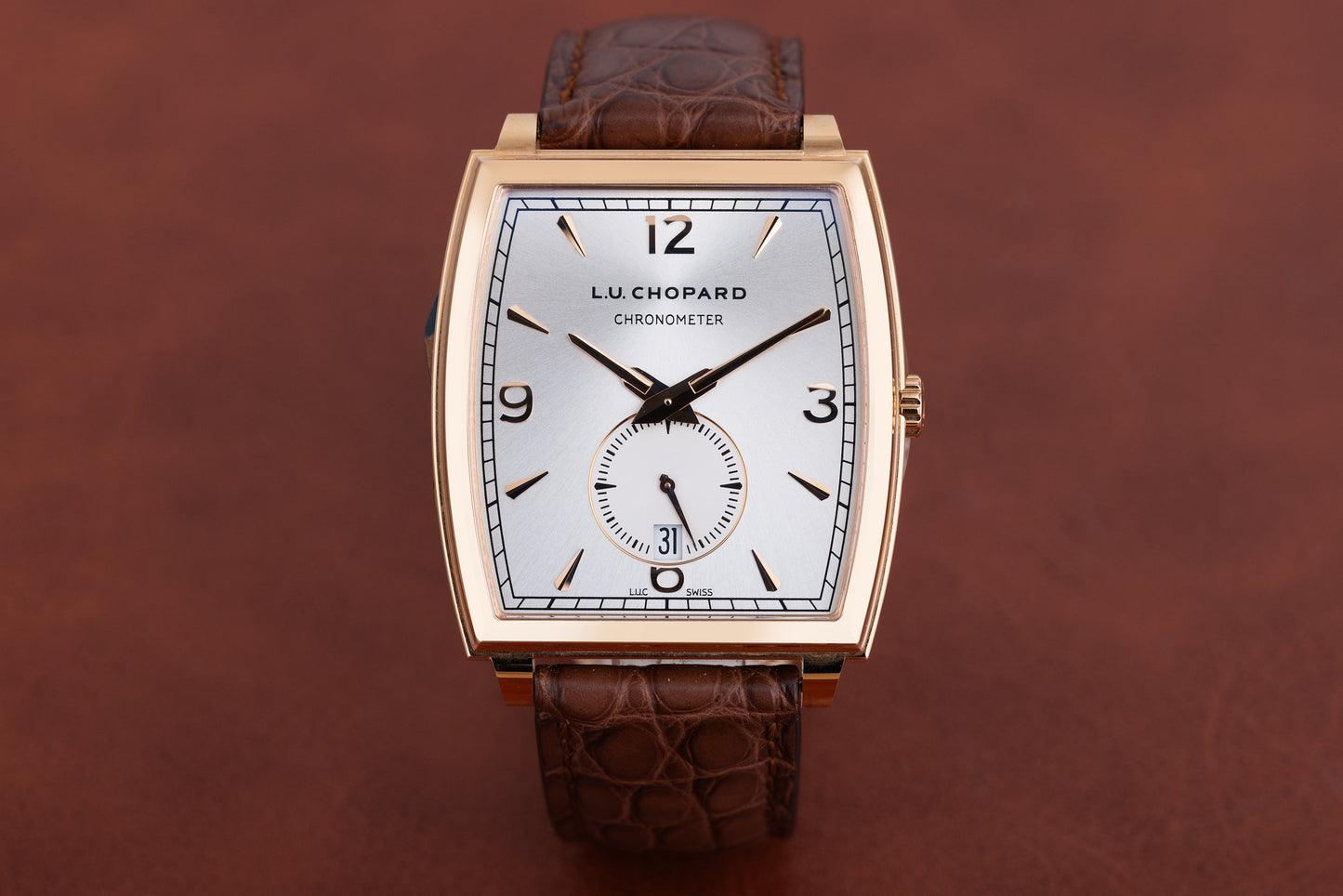 Unworn L.U. Chopard Chronometer Tonneau with Date | REF. 2294 | 18k Rose Gold | 37mm