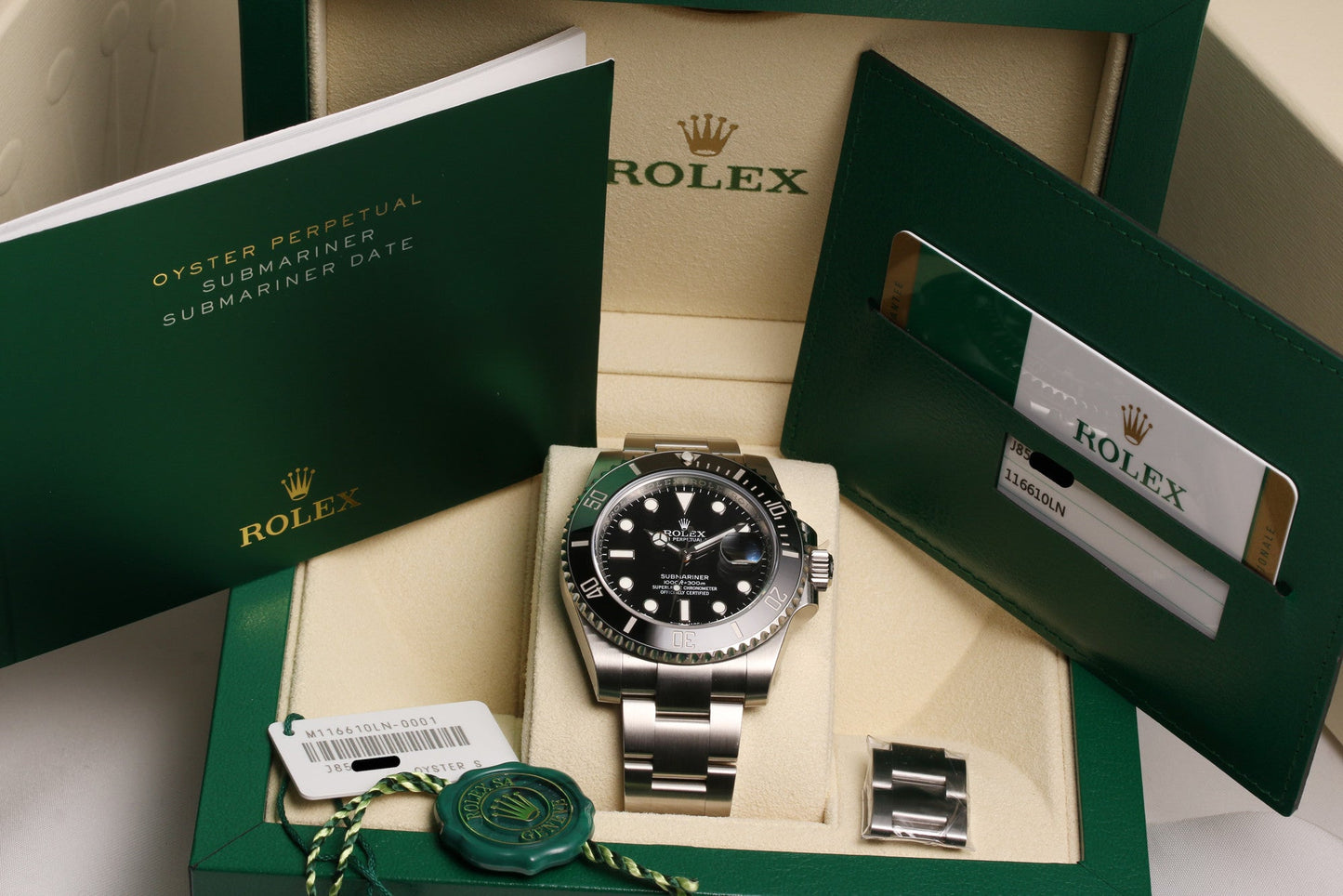 Unworn Full Set Rolex Submariner Date 116610LN Ceramic Stainless Steel