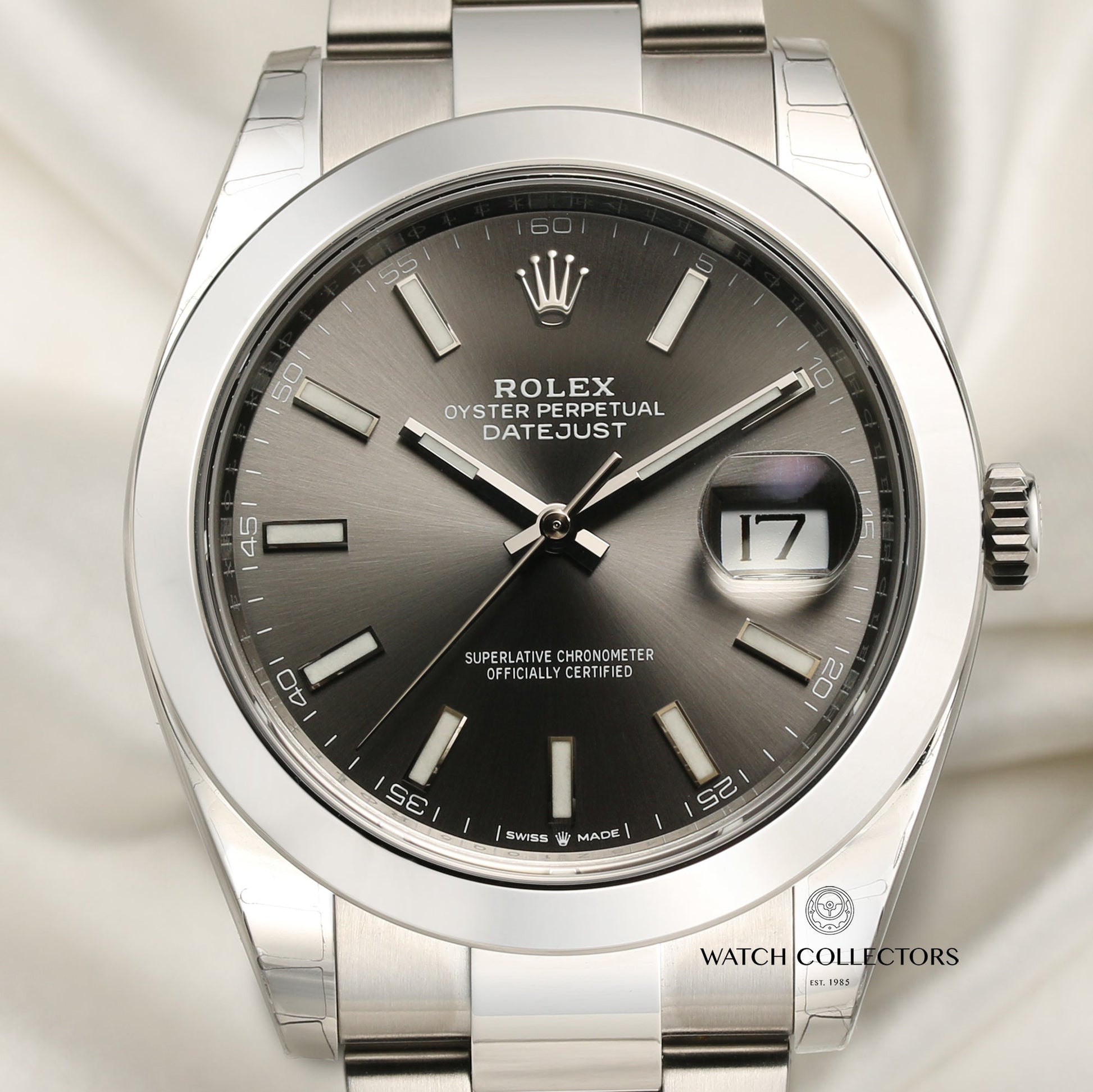 Unworn Rolex DateJust 41 126300 Stainless Steel Rhodium dial