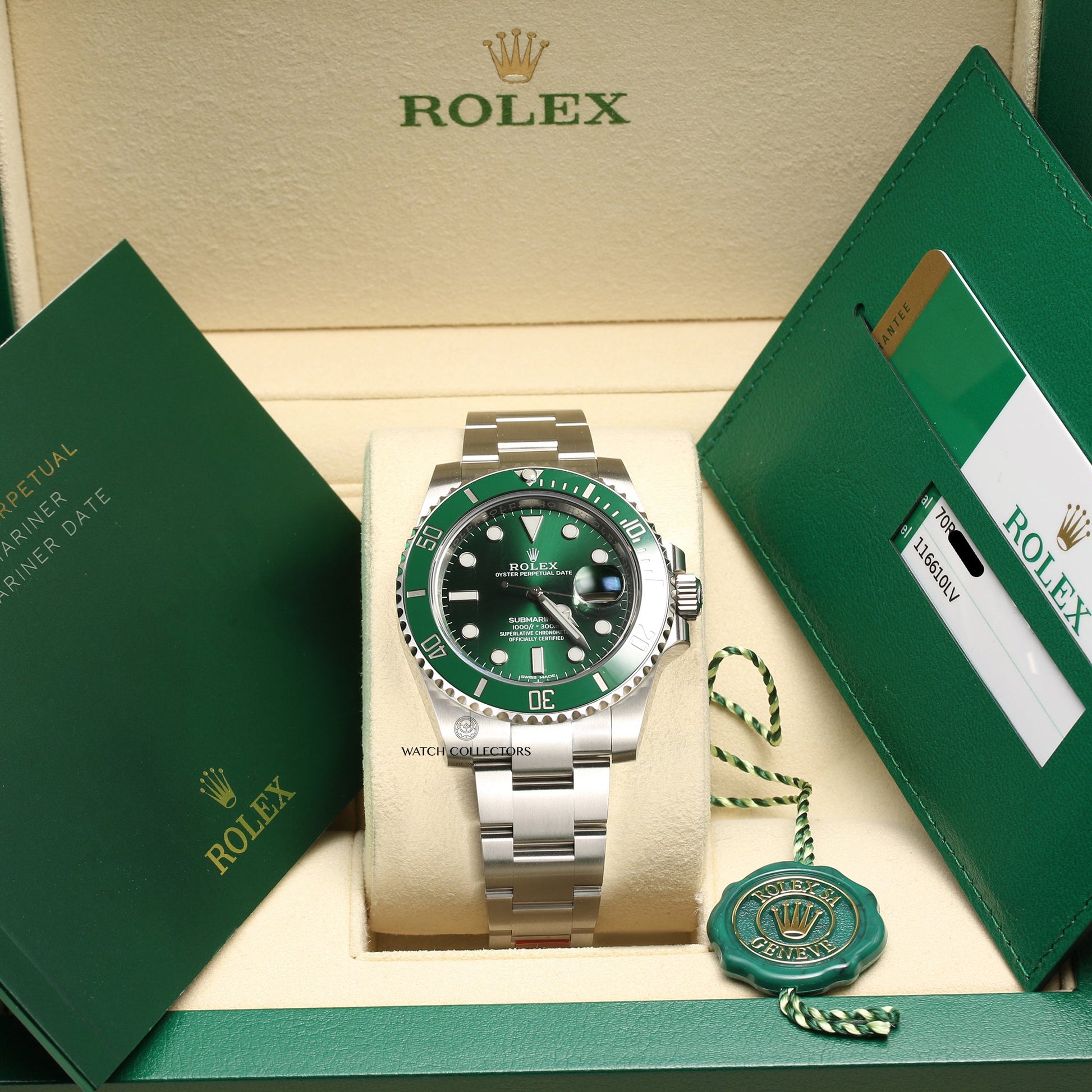 Unworn Full-Set Rolex Submariner "Hulk" 116610LV Stainless Steel 2019