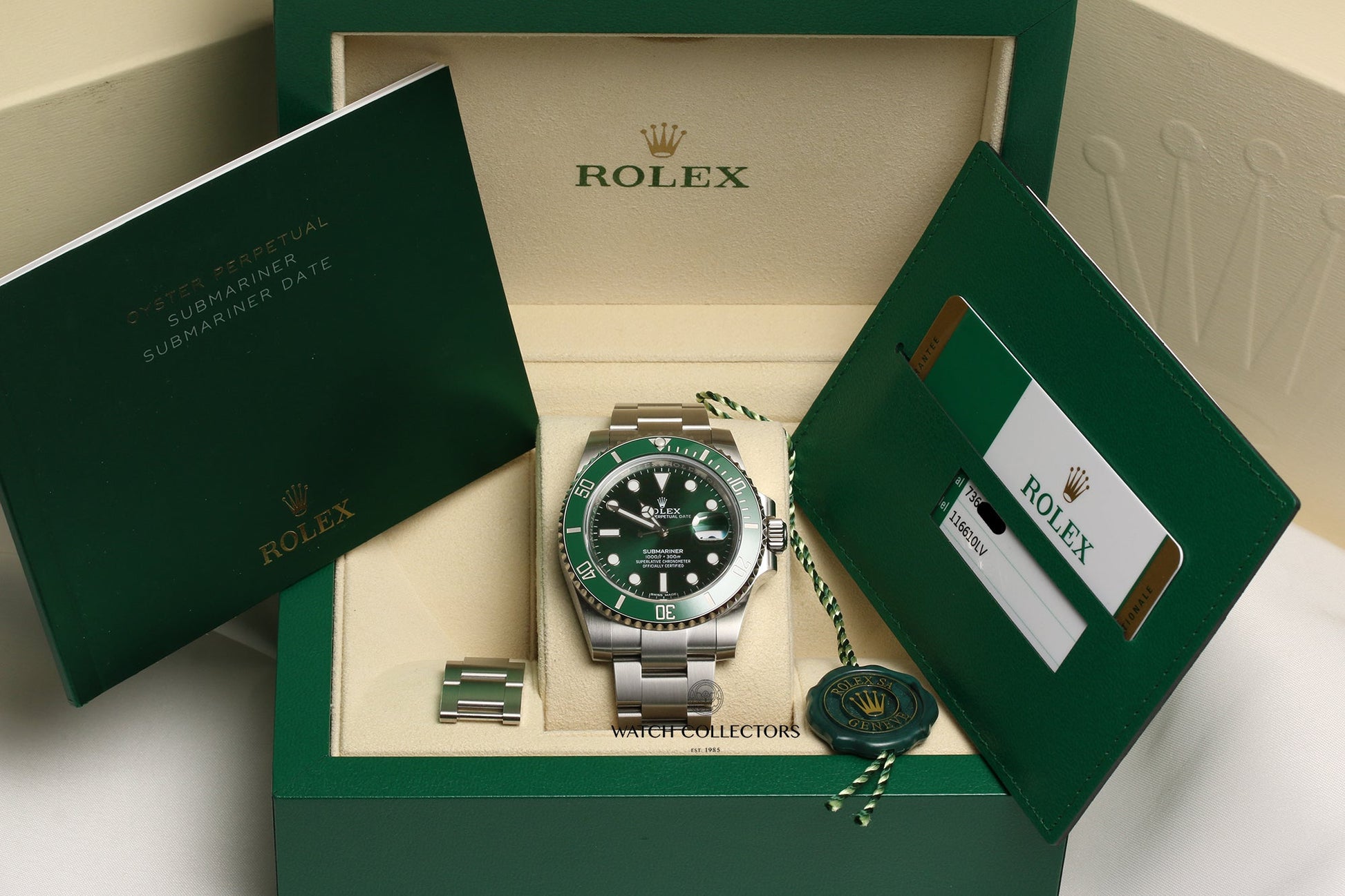 Unworn Full Set Rolex Submariner "Hulk" 116610LV Stainless Steel