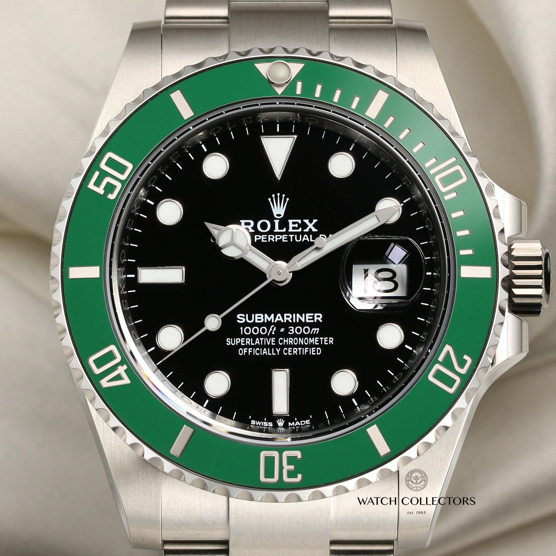 Unworn 2020 Rolex Submariner "Kermit" 126610LV Stainless Steel