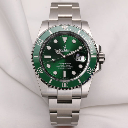 Unworn full-set Rolex Submariner 116610LV Stainless Steel Green Bezel "Hulk"