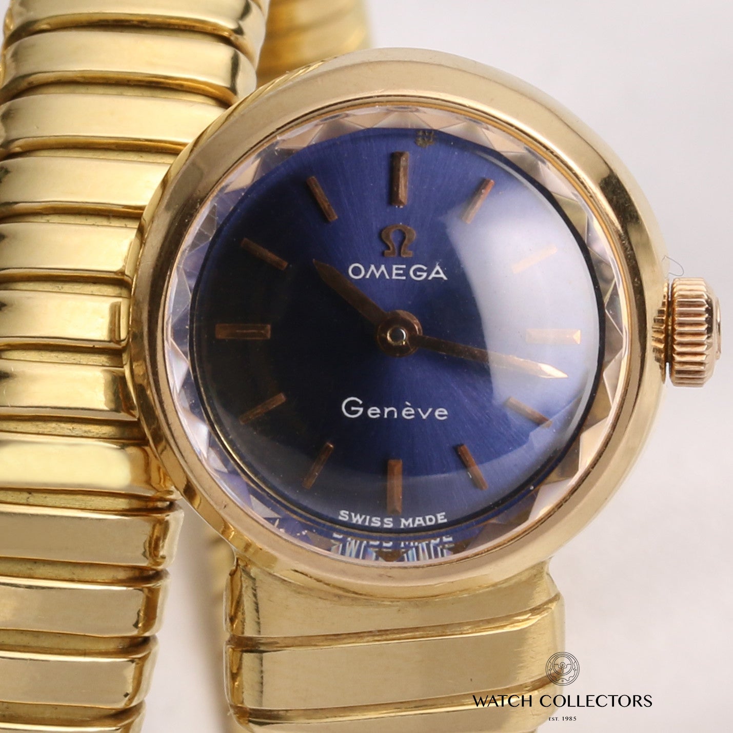 Very Rare & Possibly Unique Omega Serpentine 18K Yellow Gold