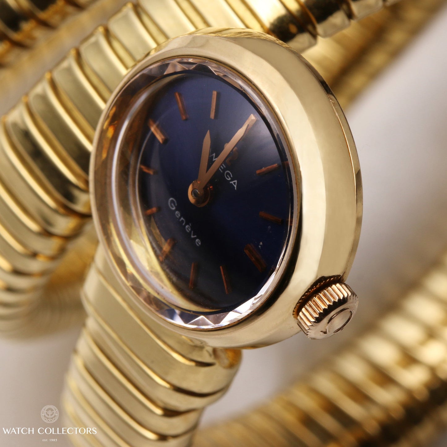 Very Rare & Possibly Unique Omega Serpentine 18K Yellow Gold