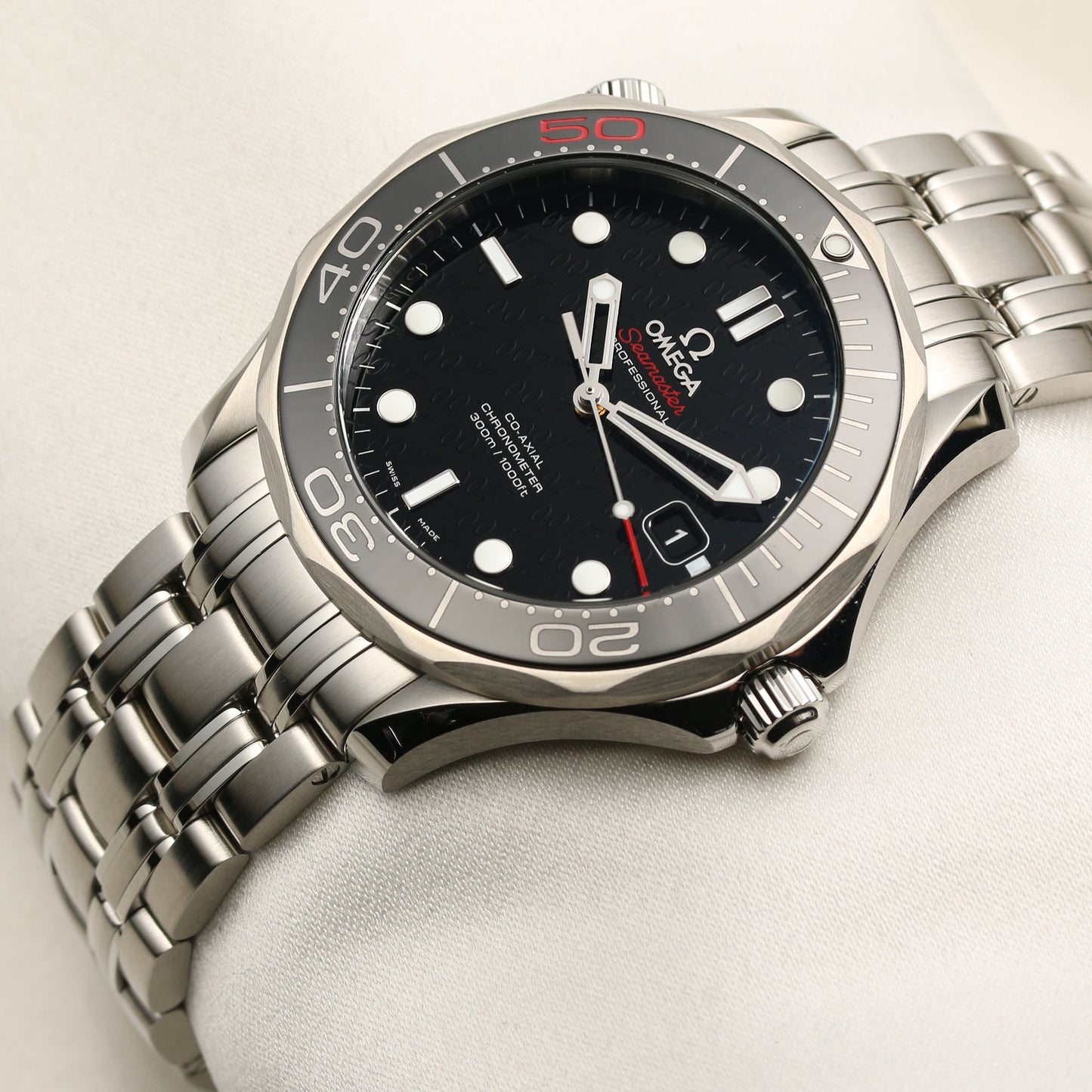 Unworn New Old Stock: Omega Seamaster James Bond 50th anniversary 212.30.41.20.01.005 Stainless Steel Limited to 11007 Pieces