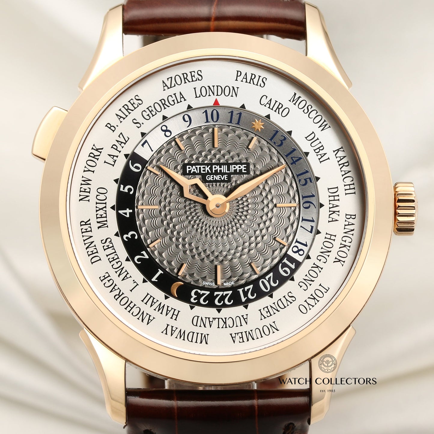 Unworn Patek Philippe Complications World Time 5230R-001 18k Rose Gold