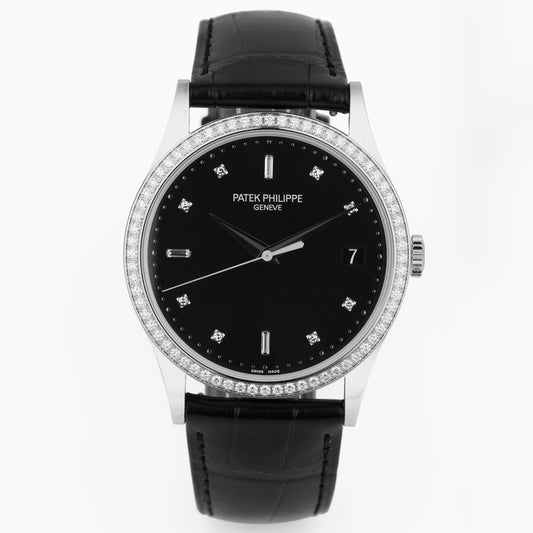 Unworn Patek Philippe Calatrava | REF. 5297G-001 | Black Diamond Dial & Bezel | Box & Papers | 2021 | 18k White Gold | 38mm