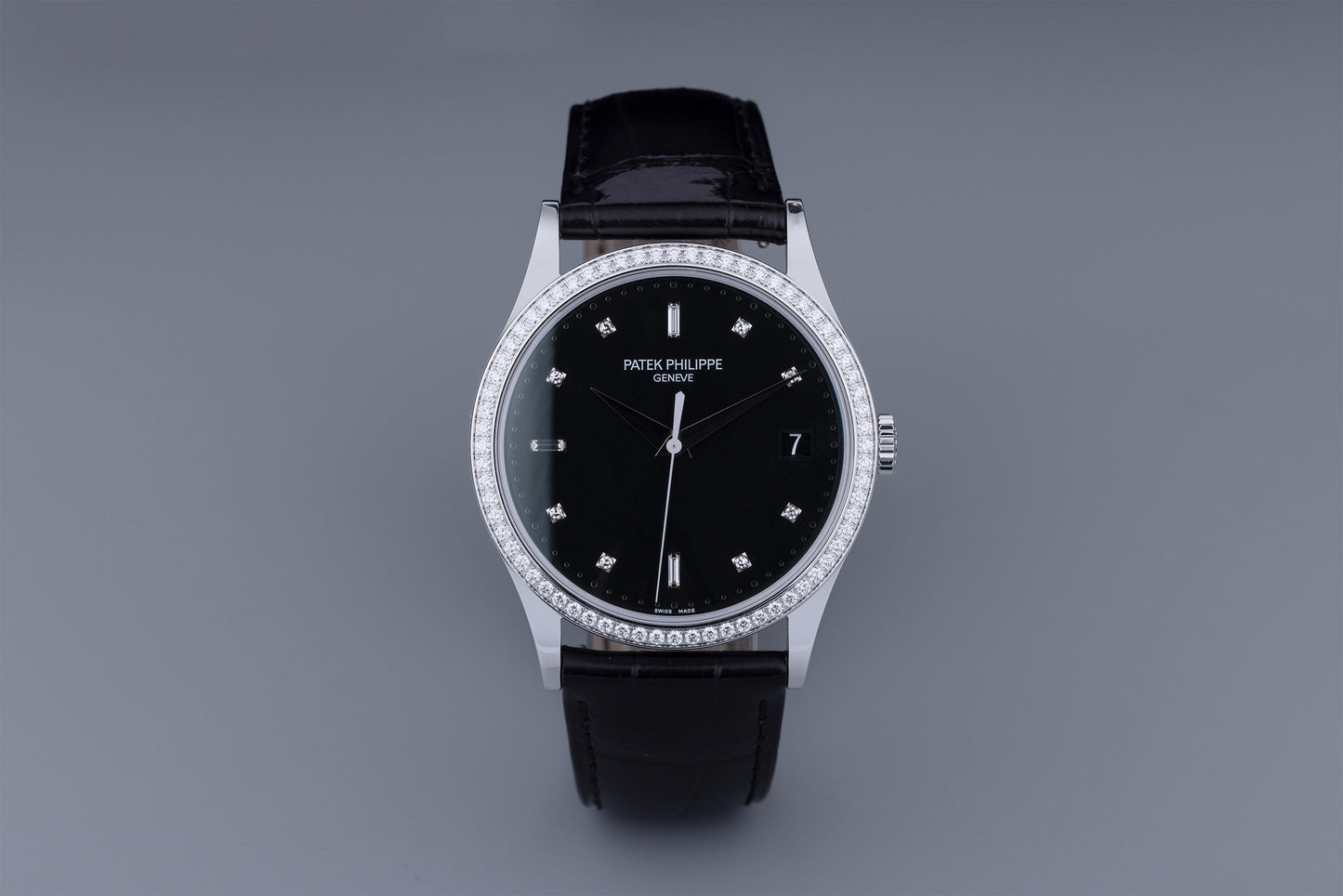 Unworn Patek Philippe Calatrava | REF. 5297G-001 | Black Diamond Dial & Bezel | Box & Papers | 2021 | 18k White Gold | 38mm