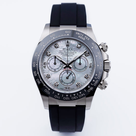 Unworn Rolex Daytona | REF. 116519LN | Mother of Pearl Diamond Dial | 18k White Gold | 2021