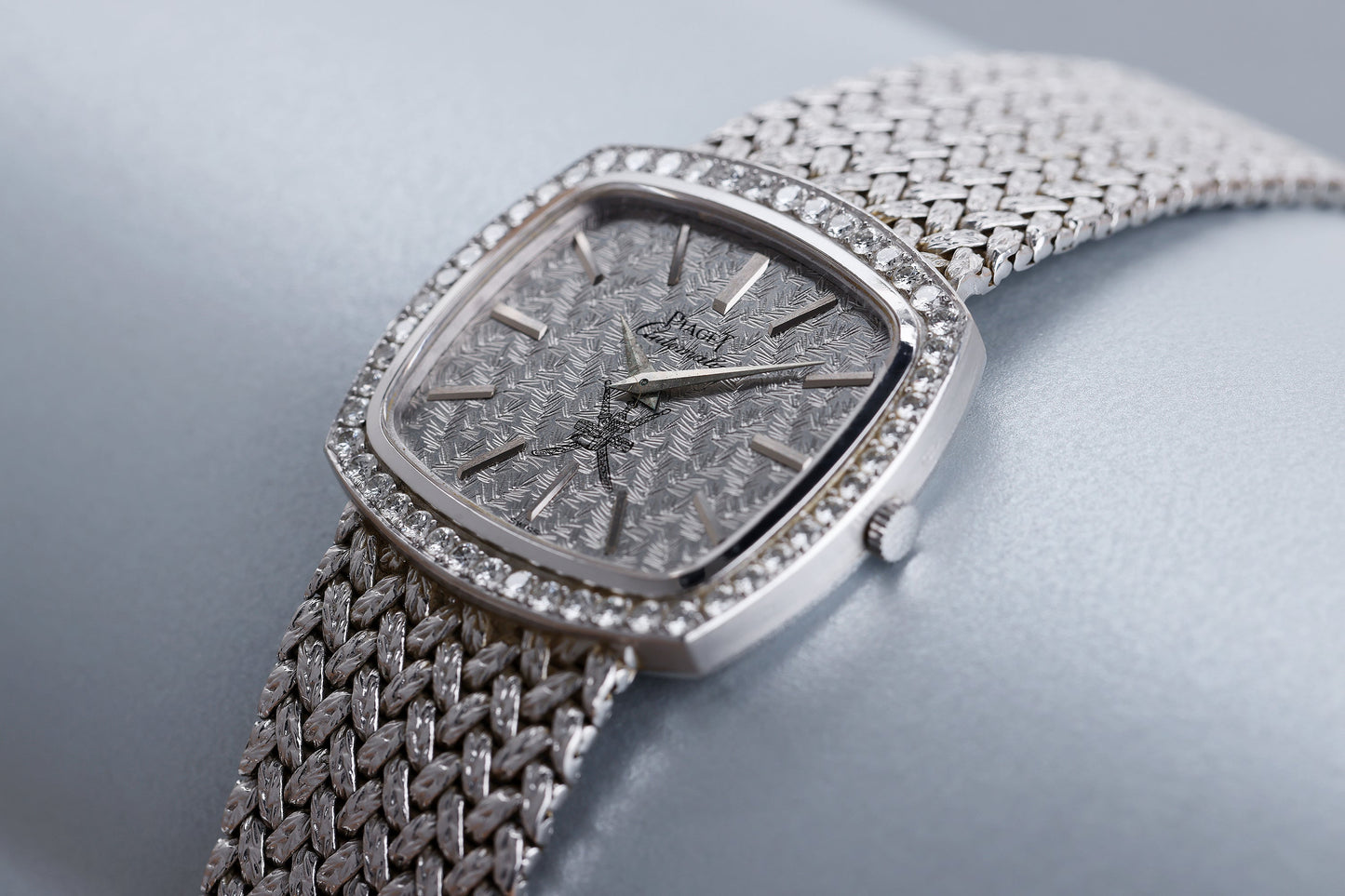 Unworn Vintage Piaget x Asprey | Khanjar Textured Dial | REF. 12435 D 2 | 18k White Gold | Circa 1980's