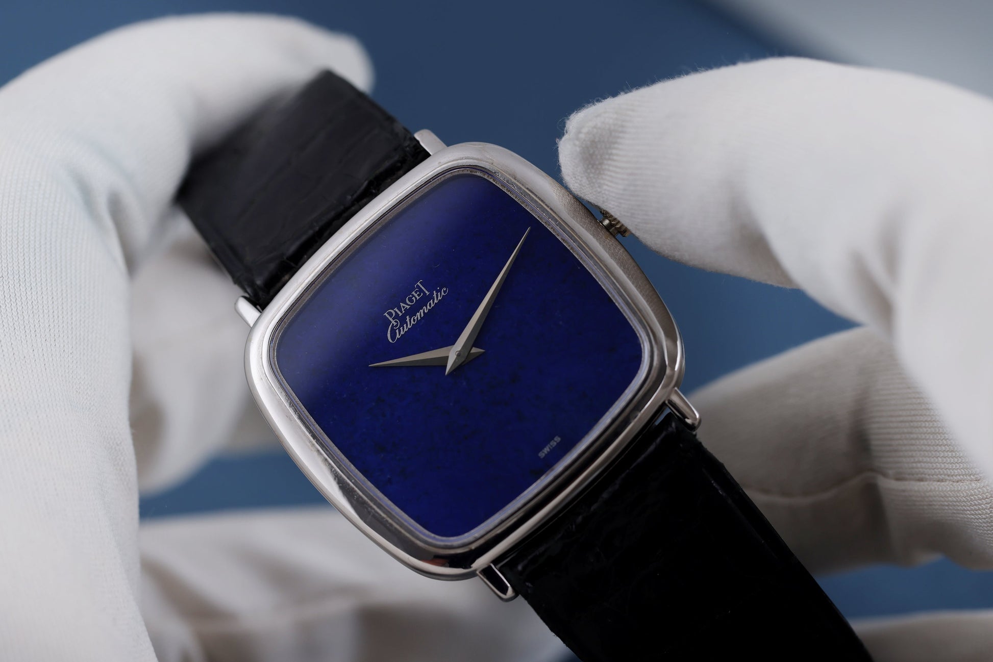 Unworn Piaget Vintage Wristwatch | REF. 12773 | Lapis Lazuli Dial | Automatic | 32mm | 18k White Gold | 1974