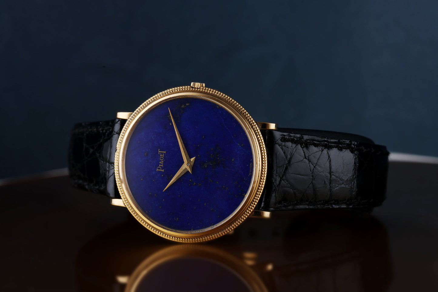 Unworn Piaget Vintage Wristwatch | REF. 9021 | Lapis Lazuli Dial | Manual Wind | 31mm | 18k Yellow Gold | 1968