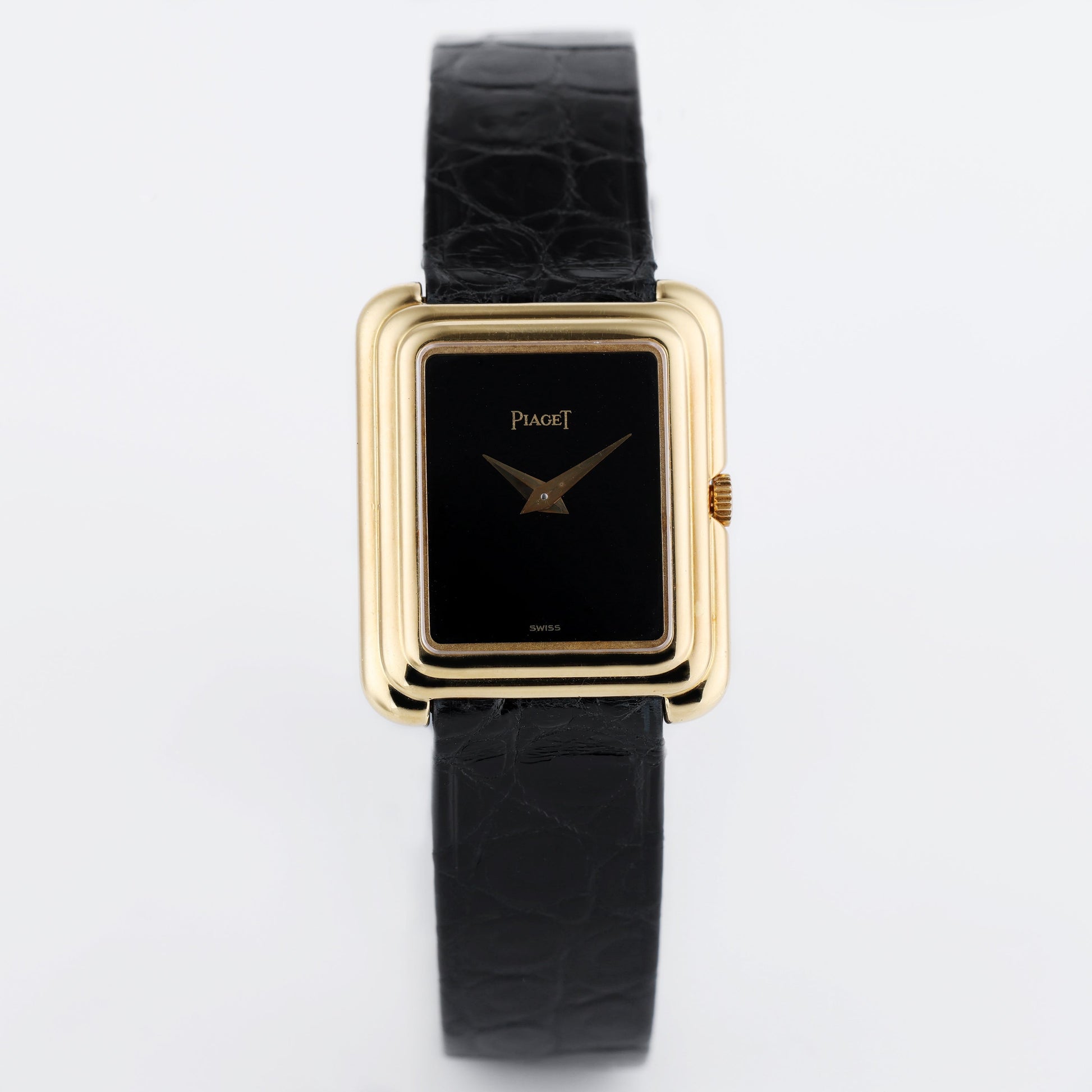 Unworn Piaget Vintage Ladies Wristwatch | REF. 44101 | Onyx Dial | Stepped Bezel | 22mm | 18k Yellow Gold | Manual Wind | 1981