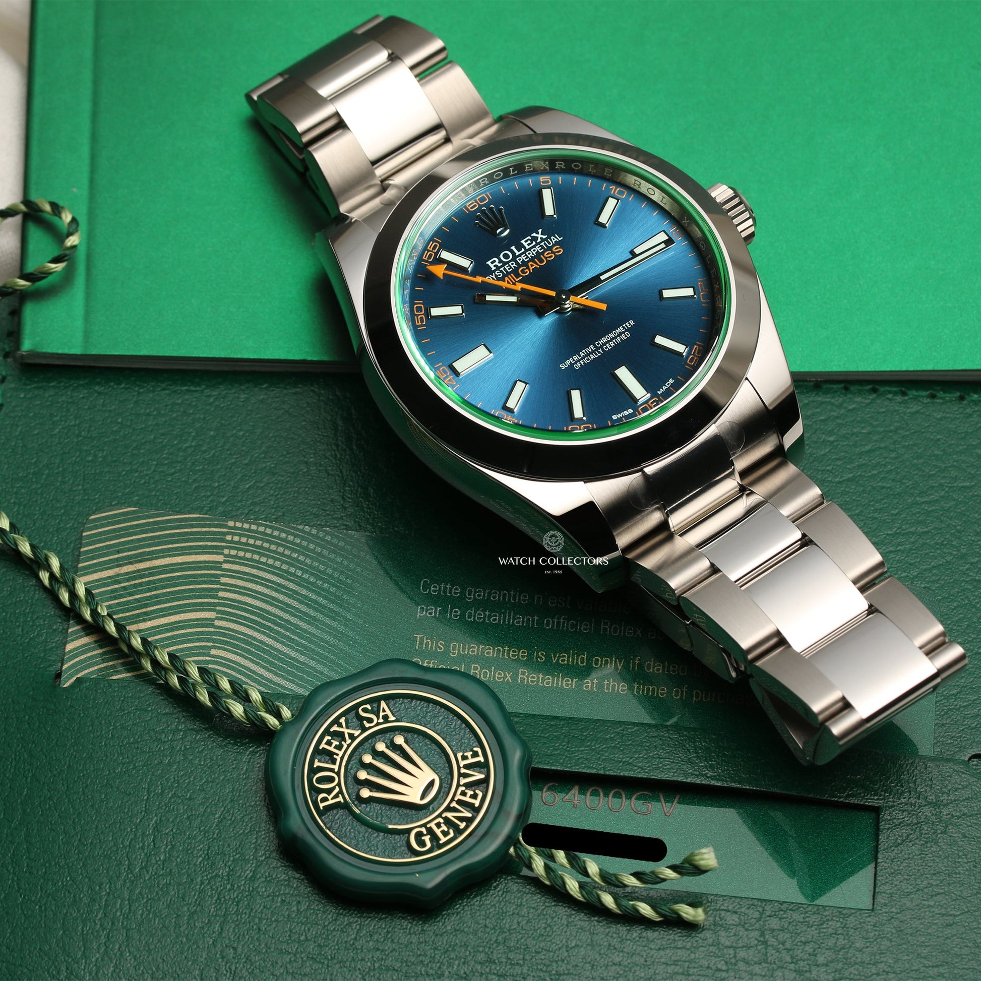 Unworn 2020 Rolex Milgauss 116400GV Stainless Steel Z Blue Dial