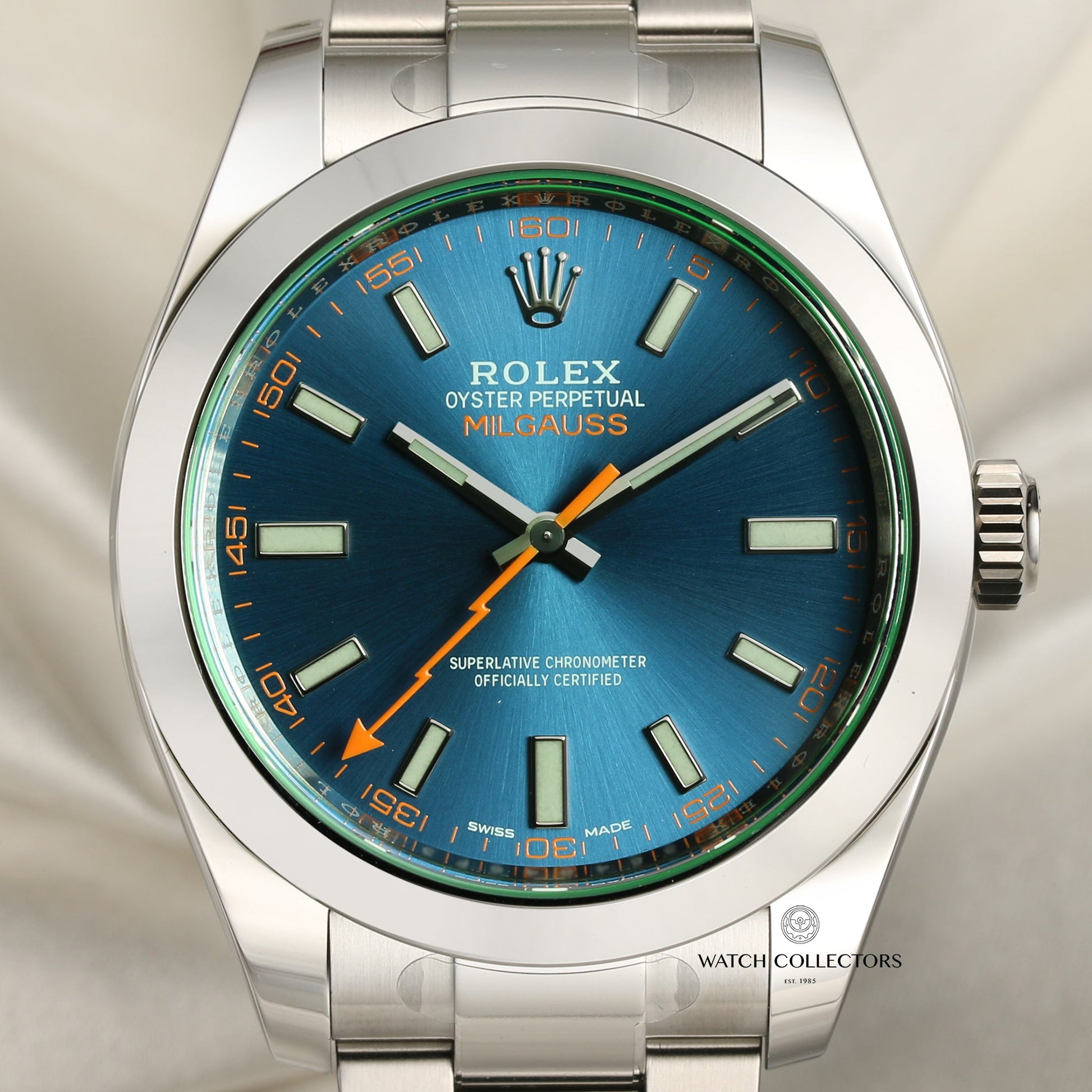 Unworn 2020 Rolex Milgauss 116400GV Stainless Steel Z Blue Dial