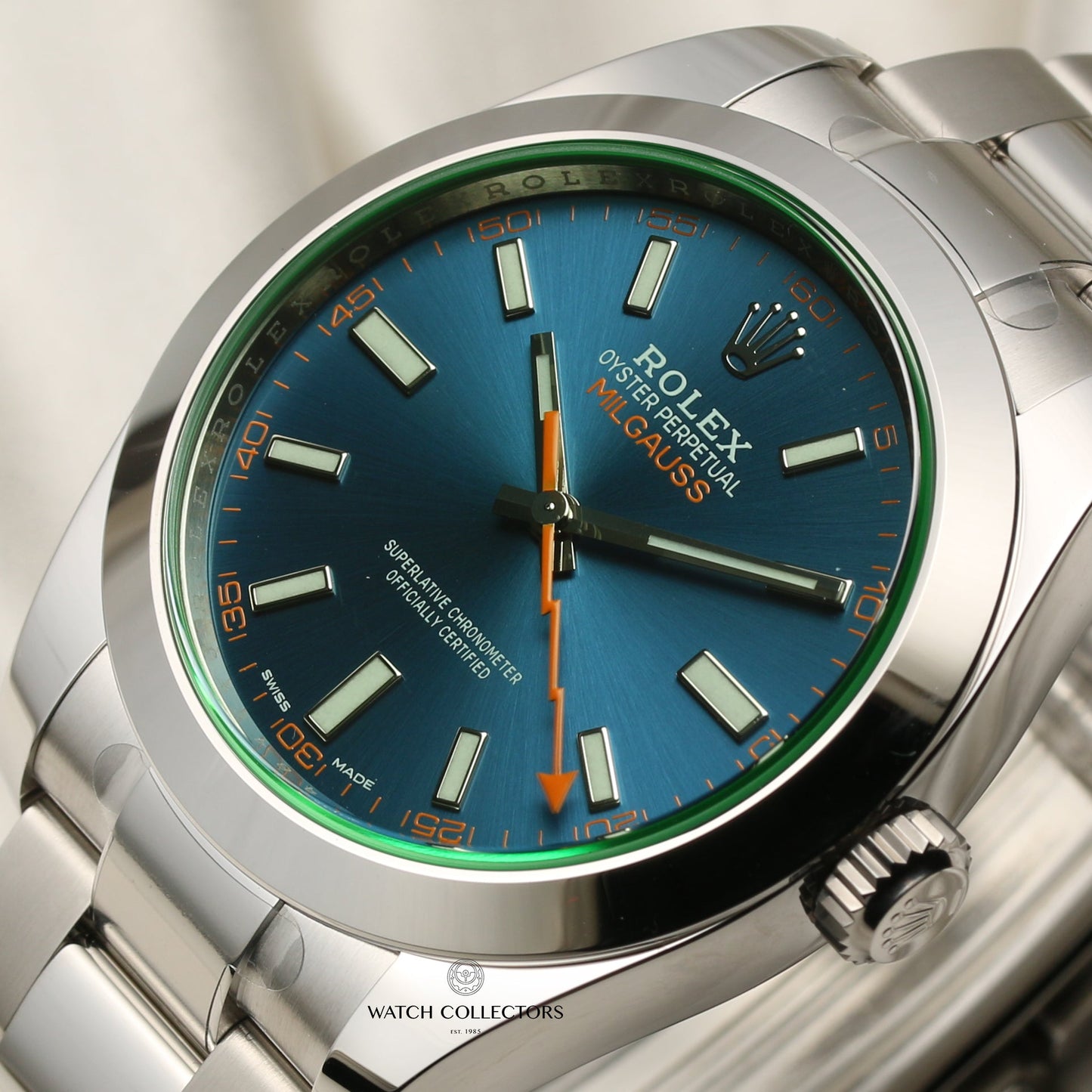 Unworn 2020 Rolex Milgauss 116400GV Stainless Steel Z Blue Dial