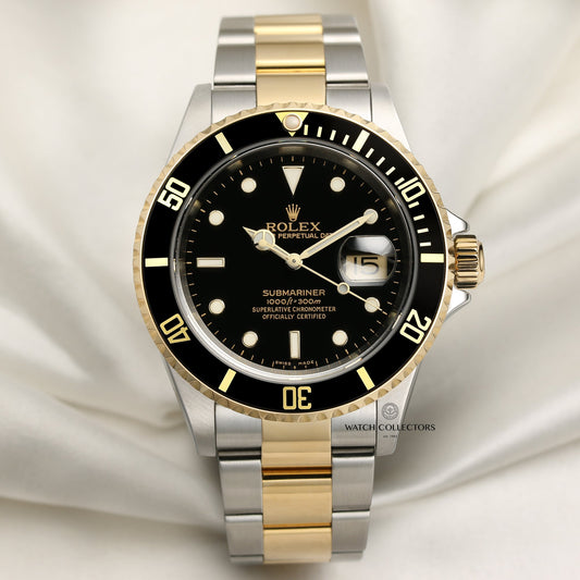 Rolex Submariner 16613 Stainless Steel & 18k Yellow Gold Black Dial