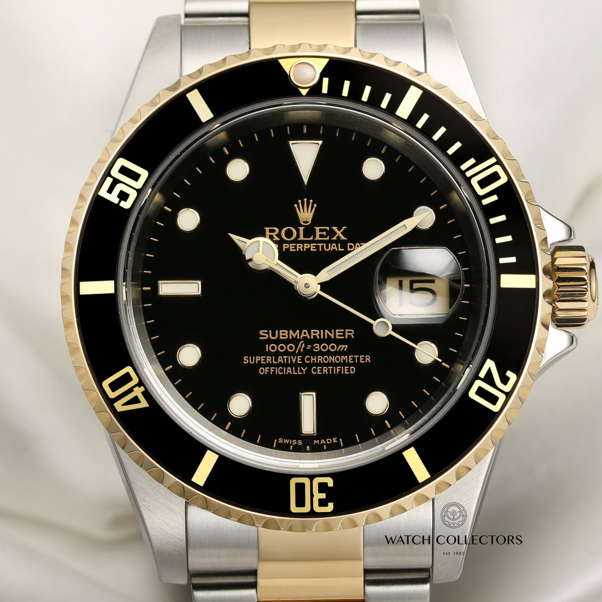 Rolex Submariner 16613 Stainless Steel & 18k Yellow Gold Black Dial