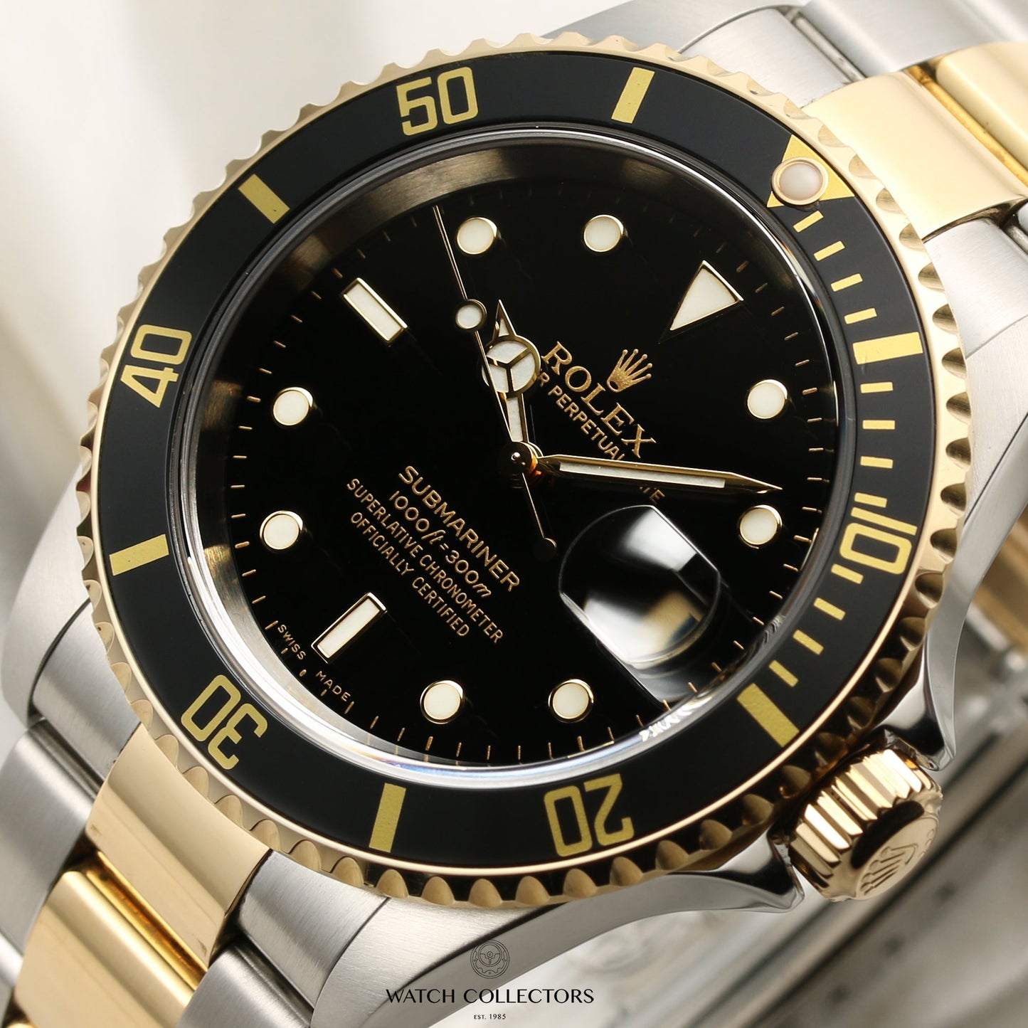 Rolex Submariner 16613 Stainless Steel & 18k Yellow Gold Black Dial