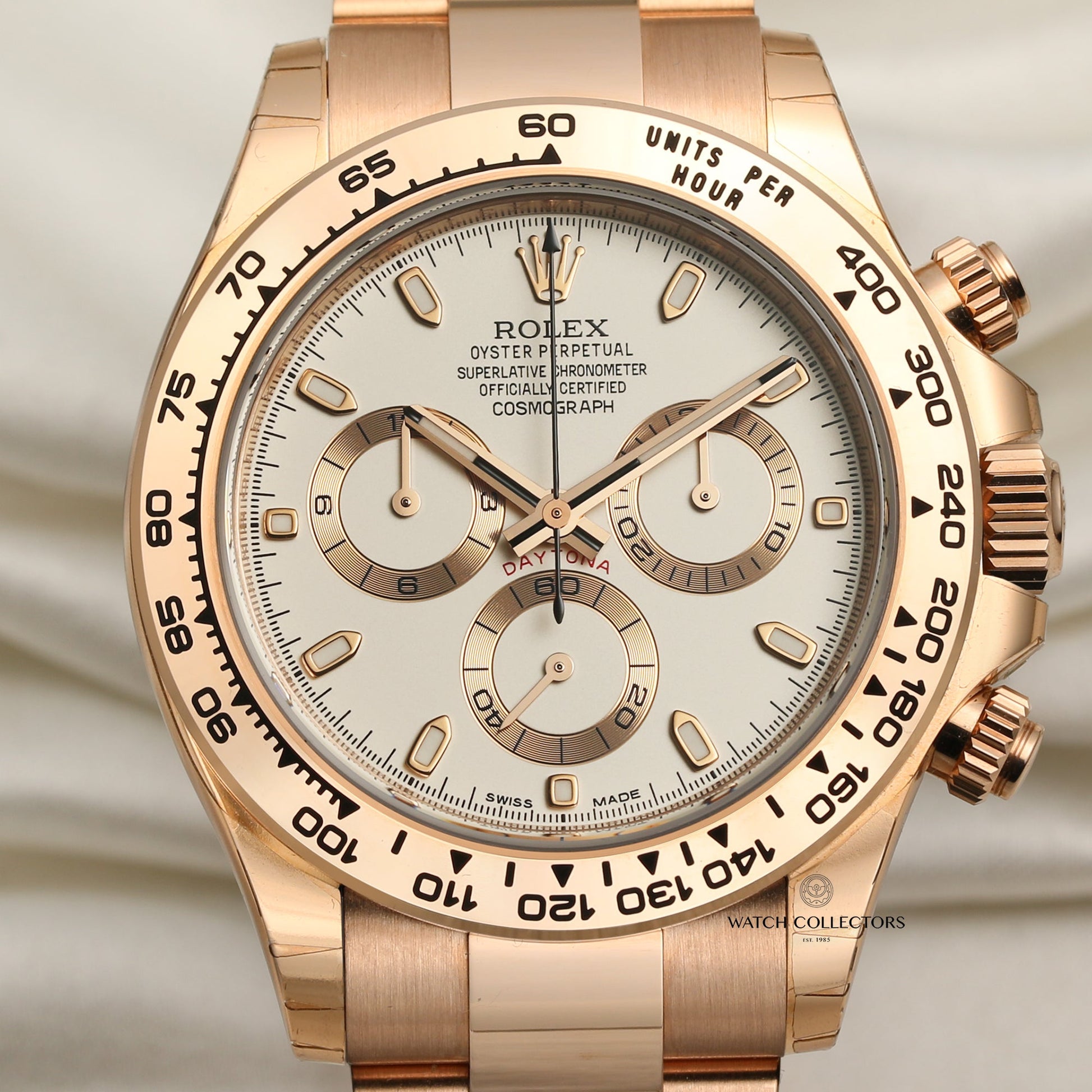 Unworn 2018 Rolex Daytona 116505 18k Rose Gold Cream Dial