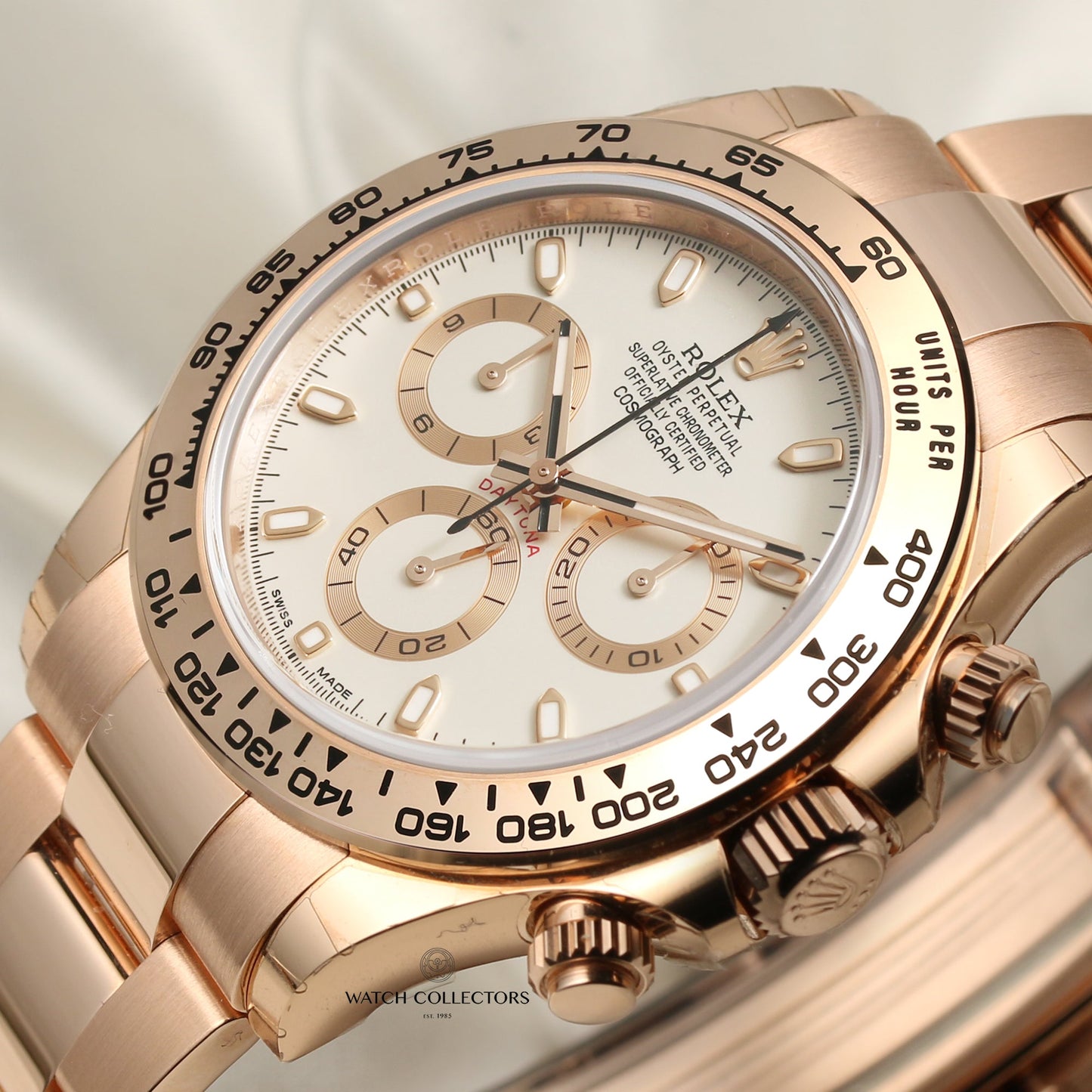 Unworn 2018 Rolex Daytona 116505 18k Rose Gold Cream Dial