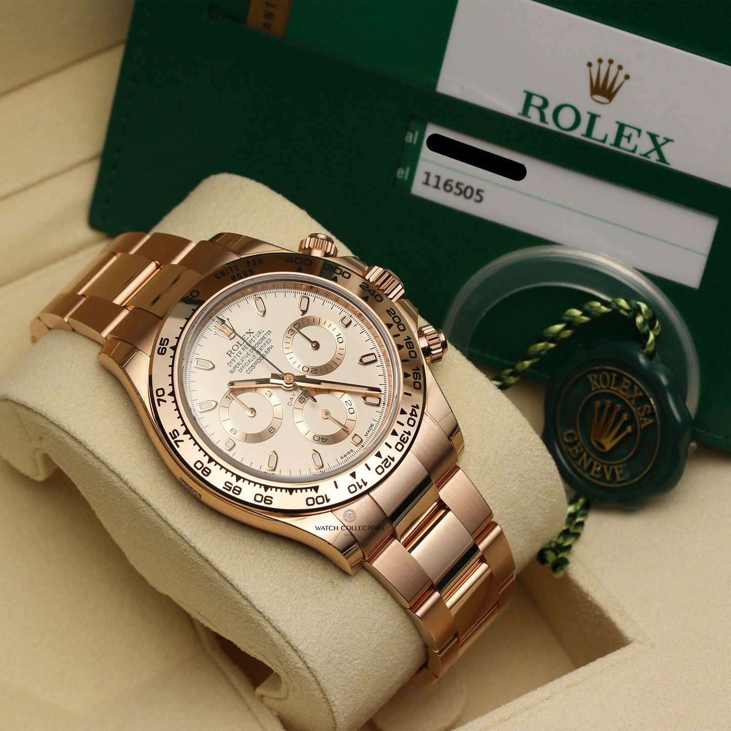 Unworn 2018 Rolex Daytona 116505 18k Rose Gold Cream Dial