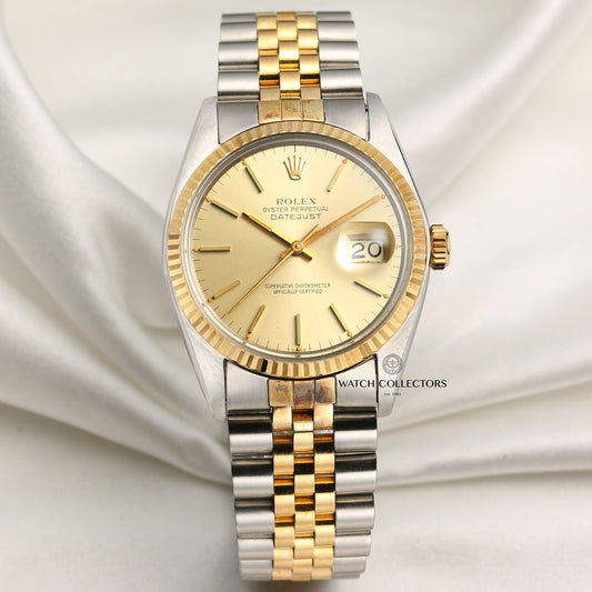 Unpolished Rolex DateJust 16013 Stainless Steel & 18k Yellow Gold