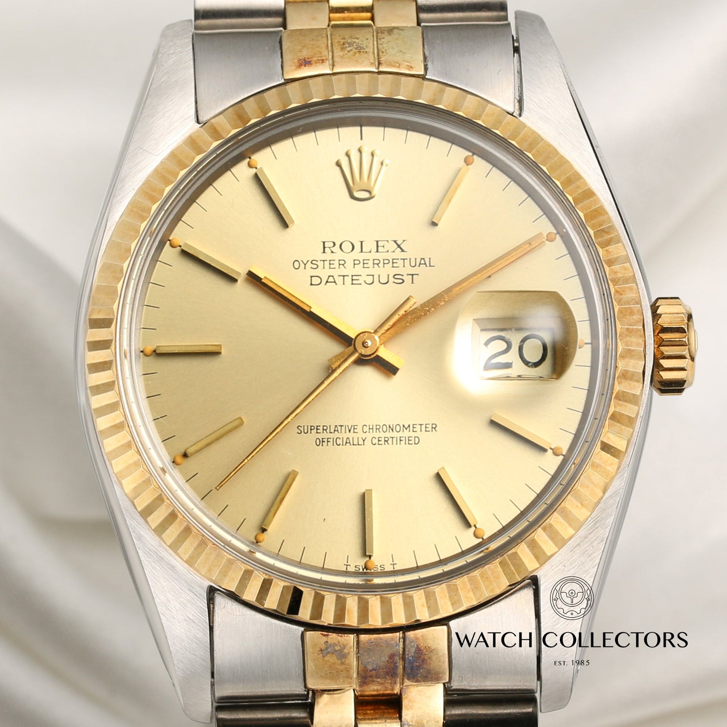 Unpolished Rolex DateJust 16013 Stainless Steel & 18k Yellow Gold