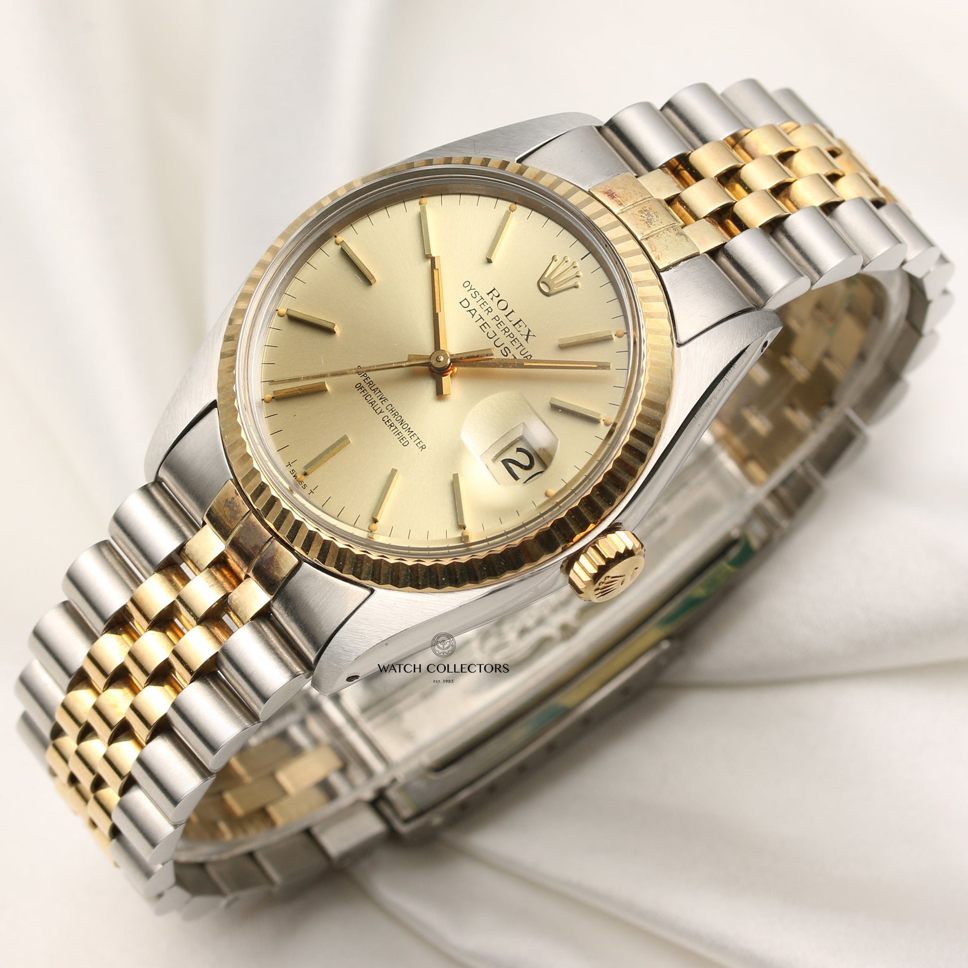 Unpolished Rolex DateJust 16013 Stainless Steel & 18k Yellow Gold