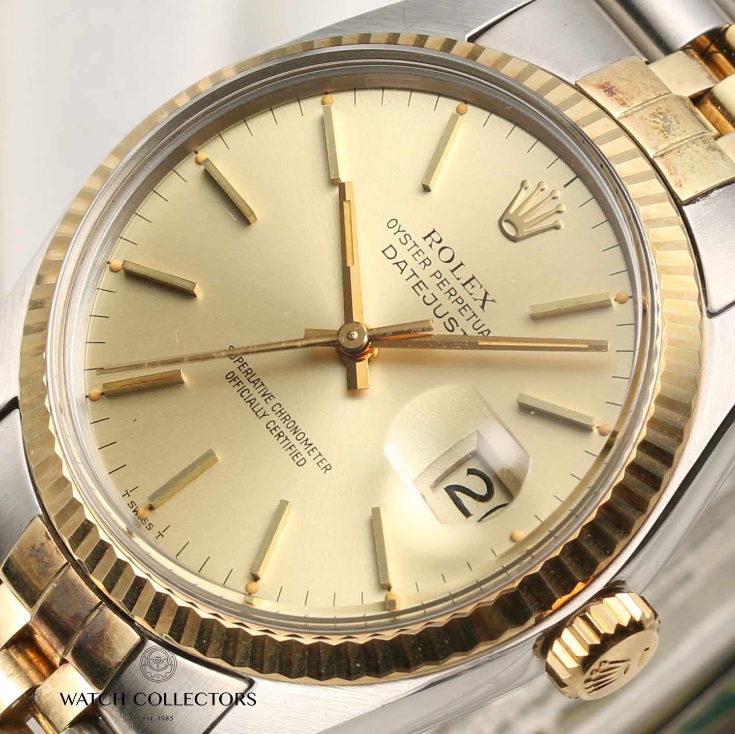 Unpolished Rolex DateJust 16013 Stainless Steel & 18k Yellow Gold