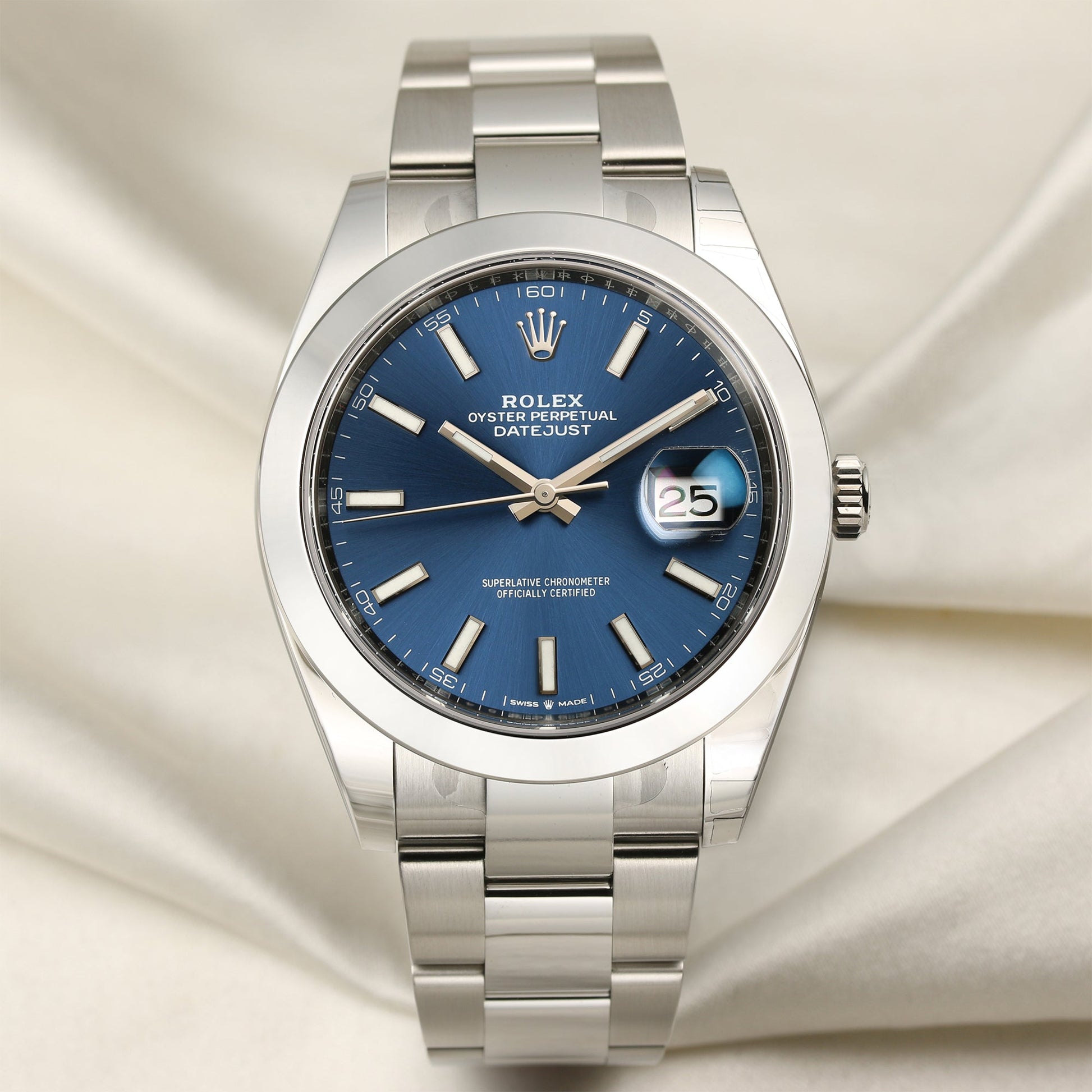 Unworn Rolex DateJust 41 126300 Blue Dial Stainless Steel