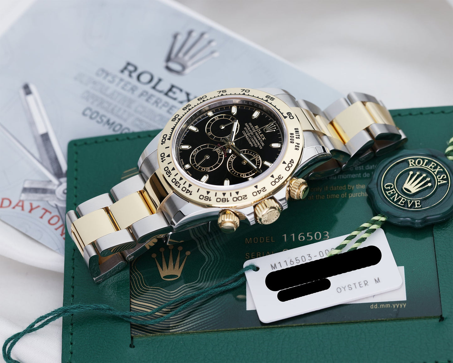 Unworn Rolex Daytona | REF. 116503 | Black Dial | Stainless Steel & 18k Yellow Gold | Box & Papers | 2021