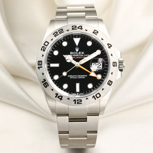 Unworn 2021 Rolex Explorer II 226570 Stainless Steel Black Dial