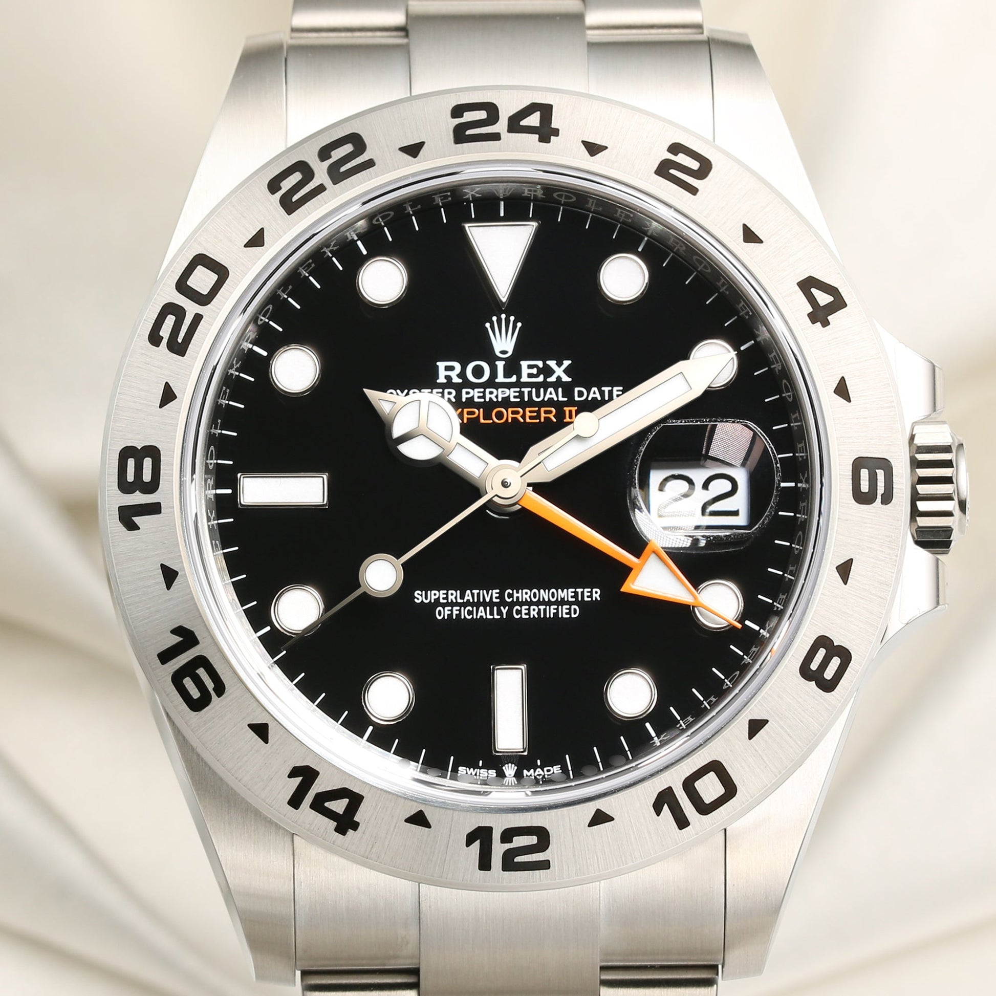 Unworn 2021 Rolex Explorer II 226570 Stainless Steel Black Dial