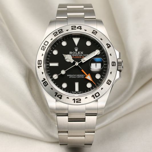 Unworn Rolex Explorer II 216570 Stainless Steel Black Dial