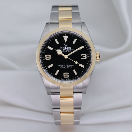 Unworn Rolex Explorer | REF. 124273 | Stainless Steel & 18k Yellow Gold | Box & Papers | 2021