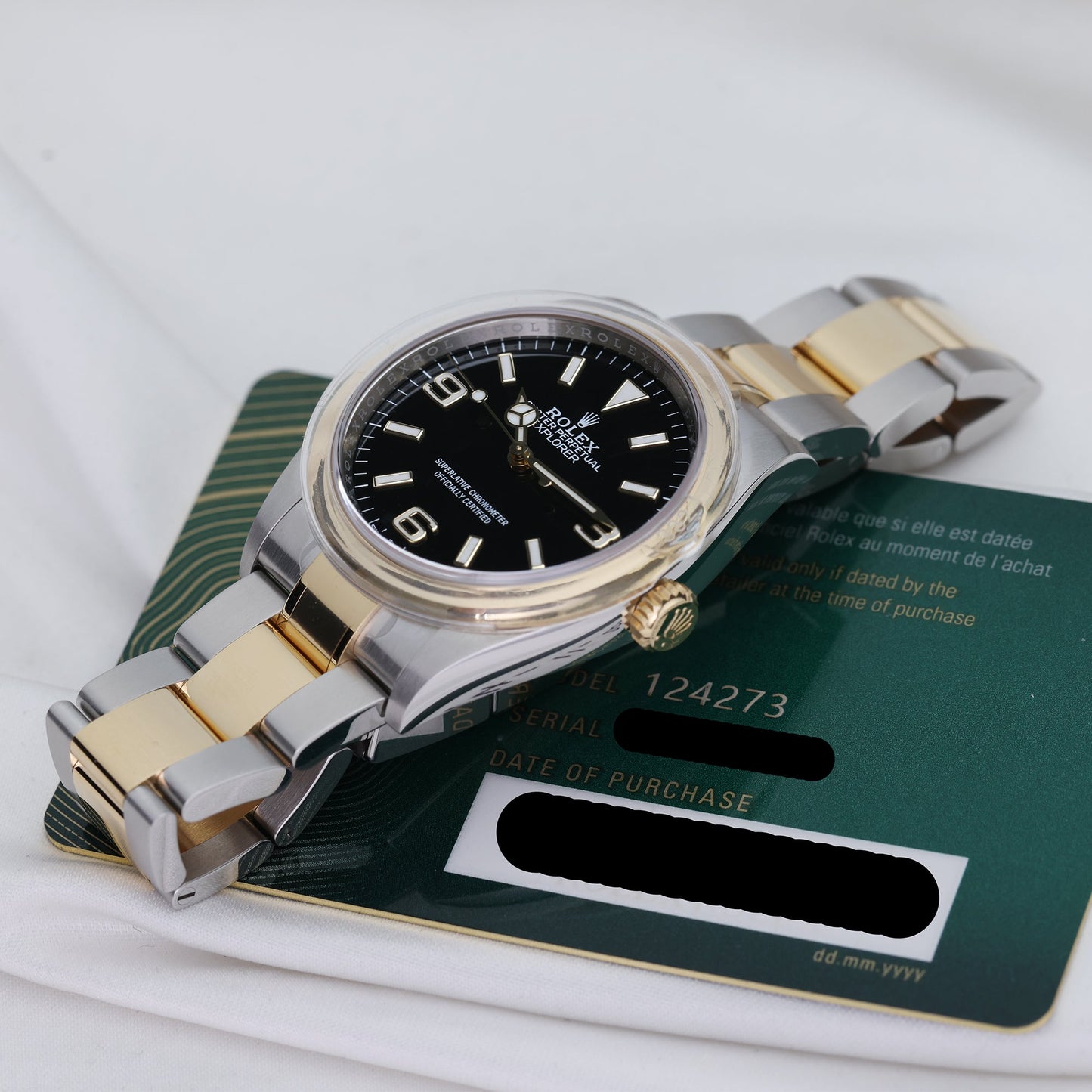 Unworn Rolex Explorer | REF. 124273 | Stainless Steel & 18k Yellow Gold | Box & Papers | 2021