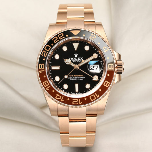 Unworn 2021 Rolex GMT-Master II 126715CHNR 18k Rose Gold