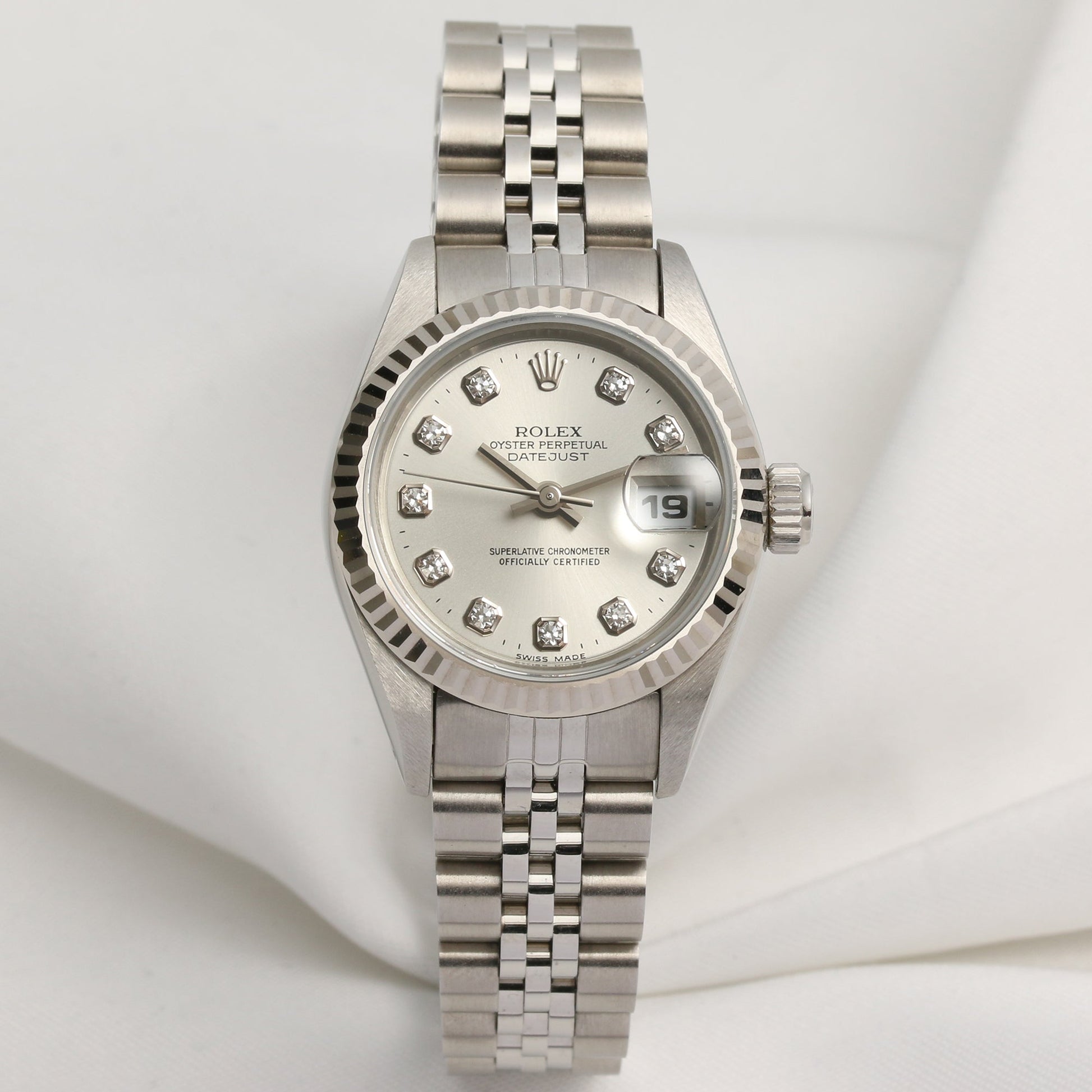 Unworn Factory Rolex Lady DateJust 69174 Stainless Steel Diamond Dial