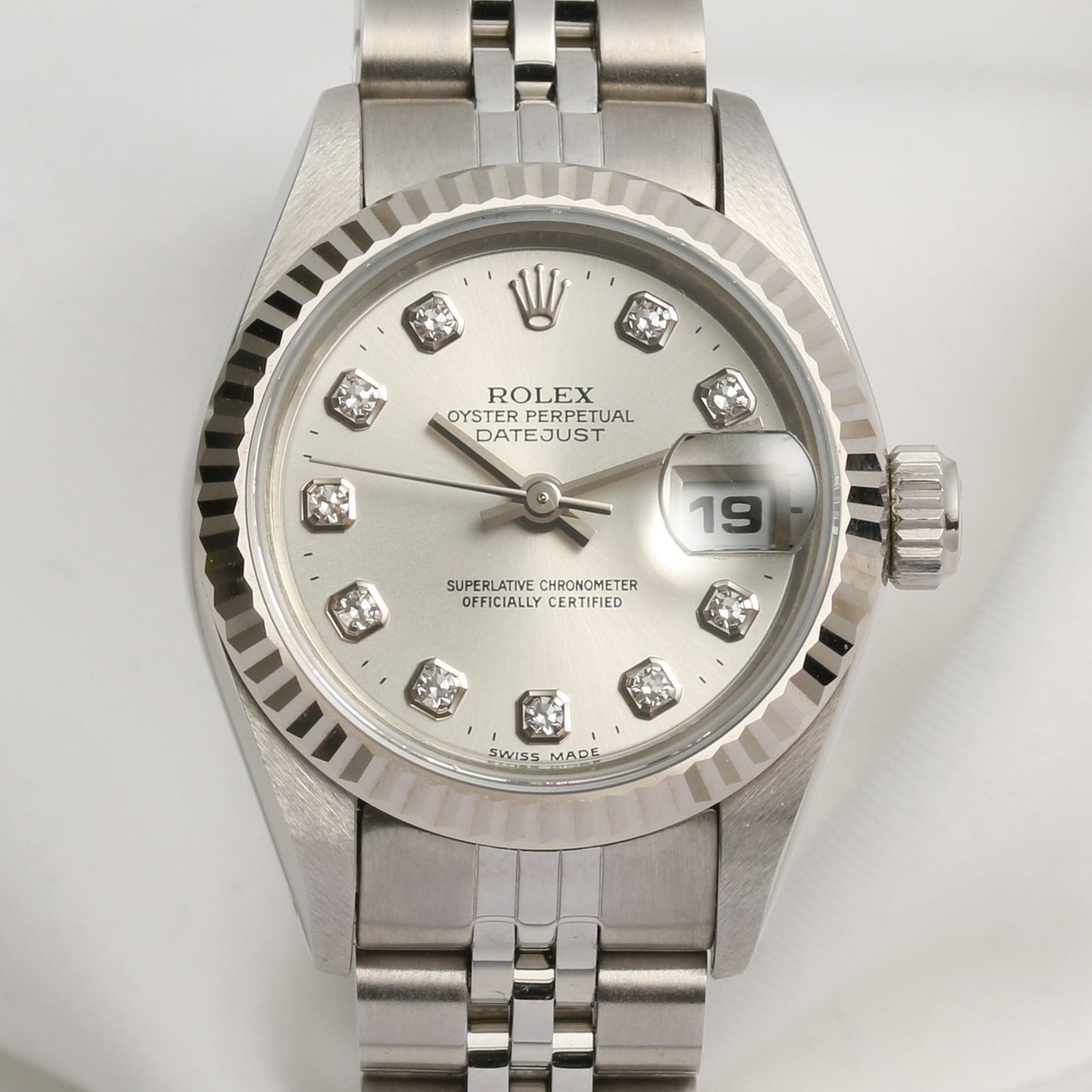 Unworn Factory Rolex Lady DateJust 69174 Stainless Steel Diamond Dial