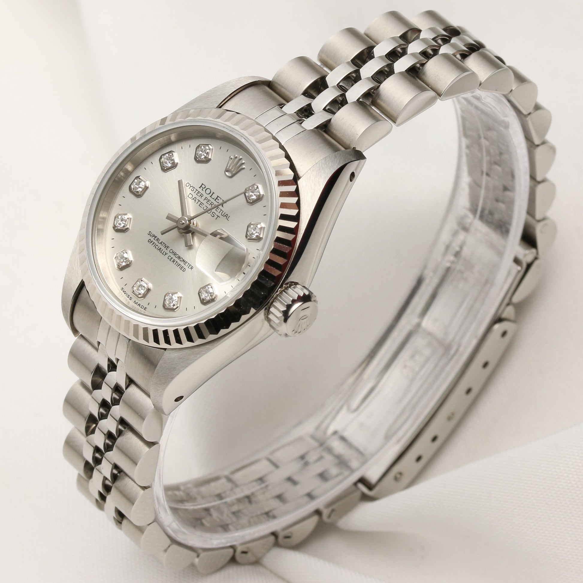 Unworn Factory Rolex Lady DateJust 69174 Stainless Steel Diamond Dial