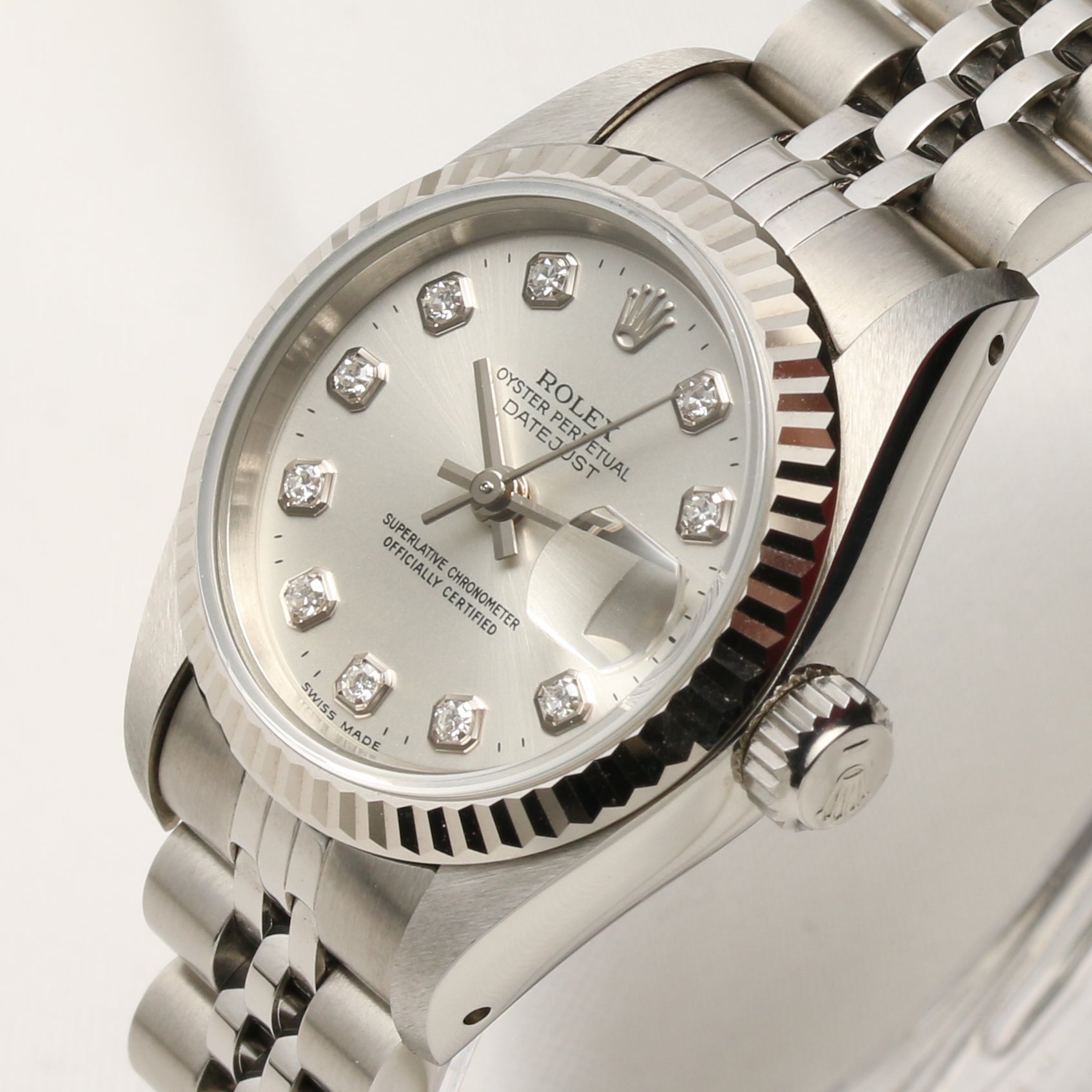 Unworn Factory Rolex Lady DateJust 69174 Stainless Steel Diamond Dial