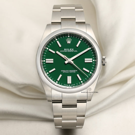 Unworn Rolex Oyster Perpetual 41mm 124300 Green Dial 2020